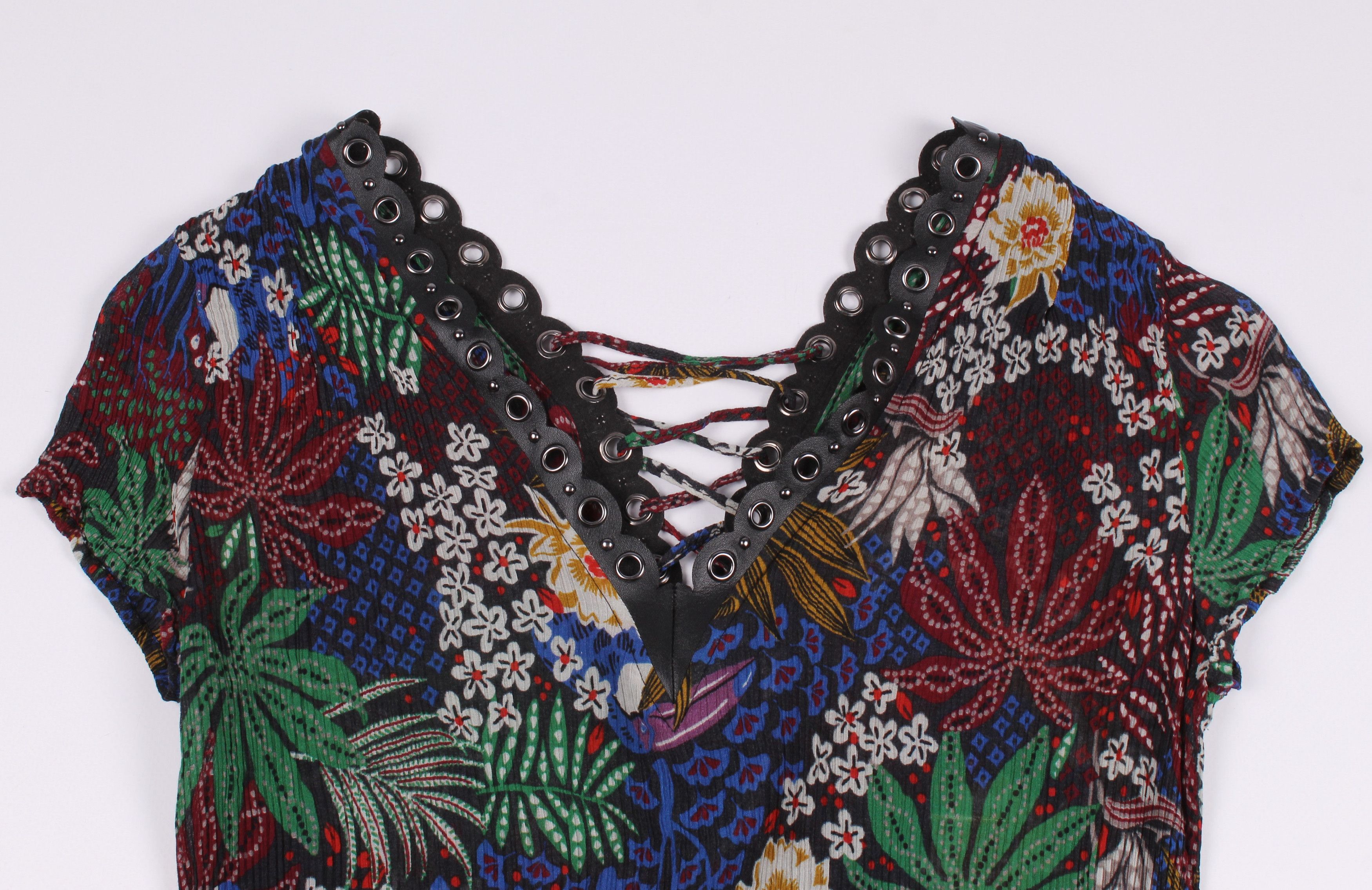 IKKS IKKS Silk Blend Pleated Flora Blouse Top Size S / US 4 / IT 40 - 5 Thumbnail