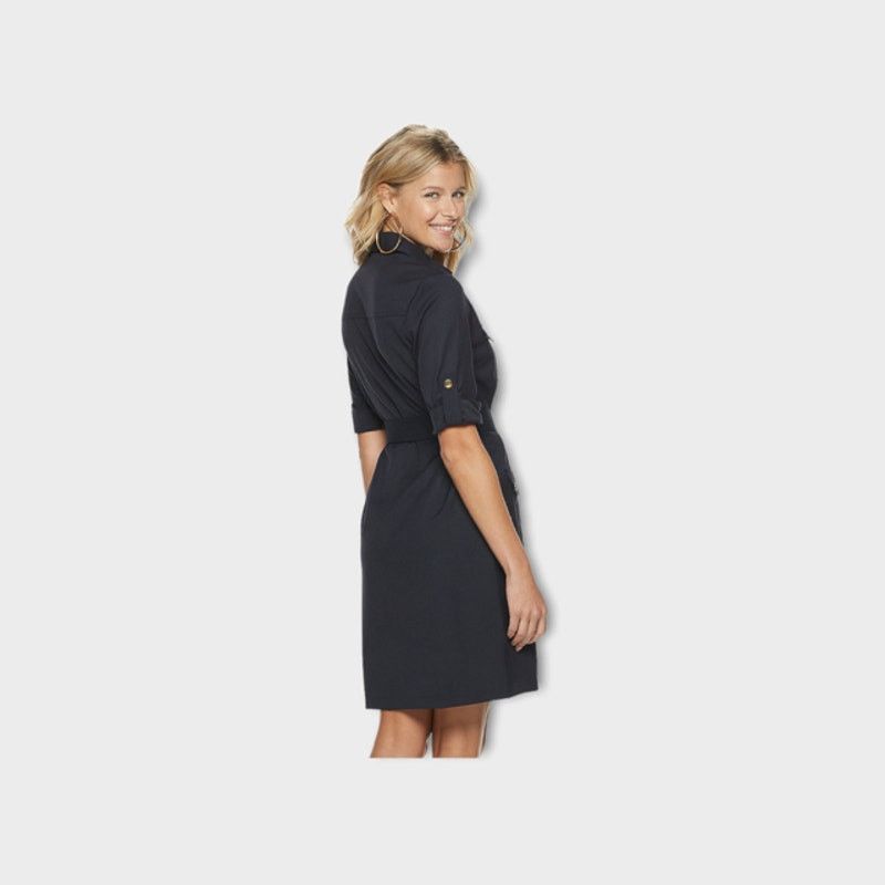 Nordstrom Sharagano | Women's Zip-Front Shirt Dress | Size 6 Size M / US 6-8 / IT 42-44 - 3 Thumbnail