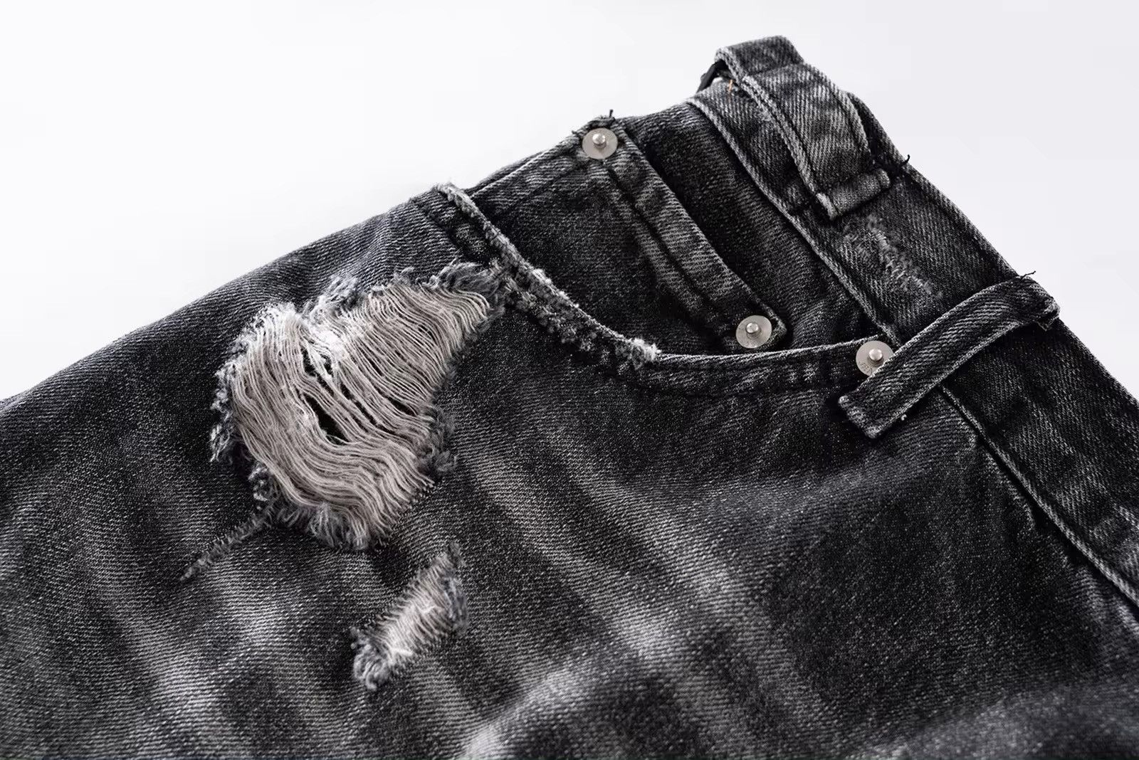 Jean Oversized Distressed Ripped Baggy Jeans Size US 30 / EU 46 - 4 Thumbnail