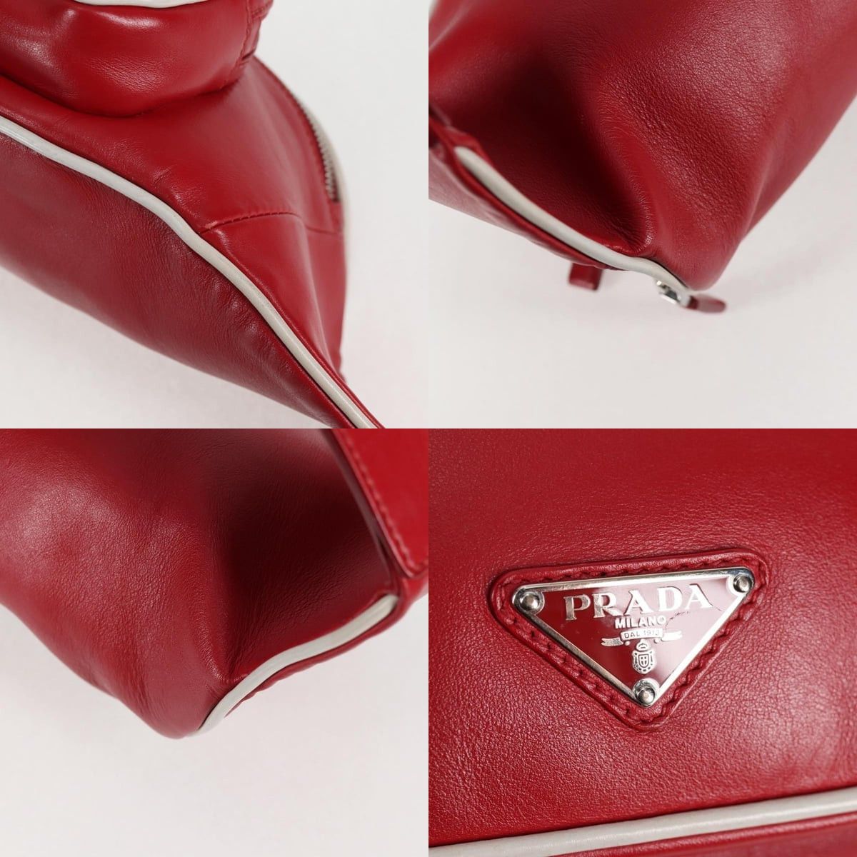 Prada PRADA Body Bag Leather Silver Red Size ONE SIZE - 11 Thumbnail
