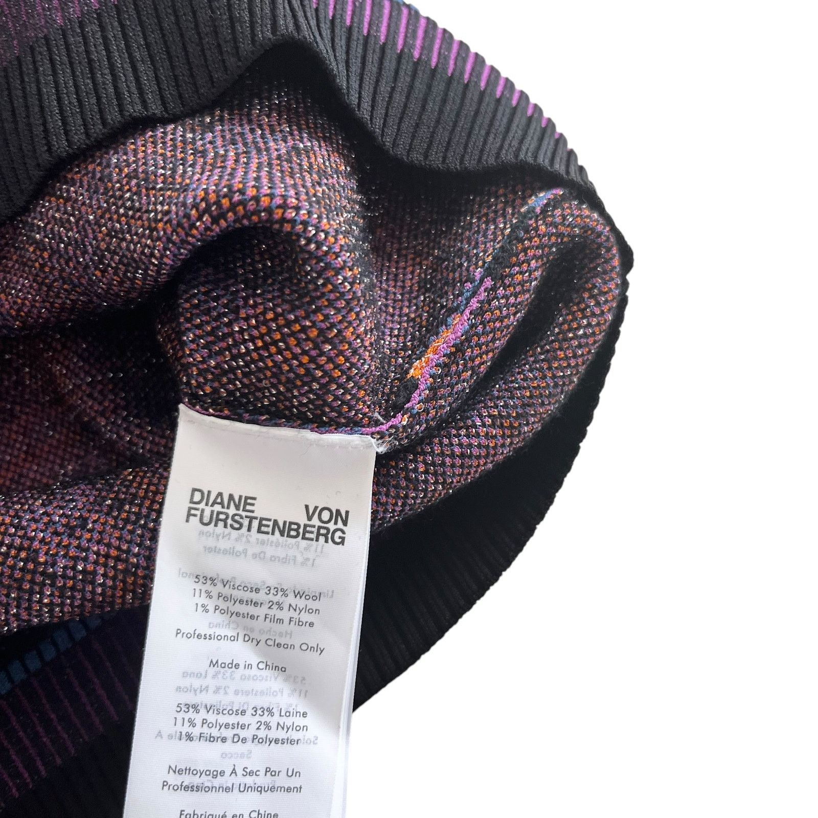 Diane von Furstenberg Diane von Furstenberg Iggy Geometric Knit Wool Sweater Size XL / US 12-14 / IT 48-50 - 6 Thumbnail