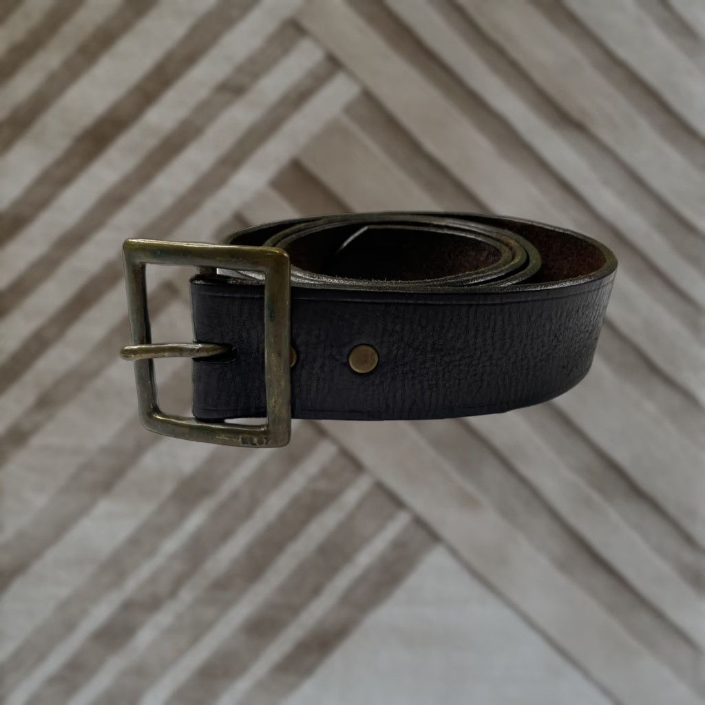 Ralph Lauren VINTAGE Ralph Lauren Belt Leather Brown Mens 42 USA Made Thick Heavy Brass Buckle Size 42 Minimal wear Size 42 - 1 Thumbnail