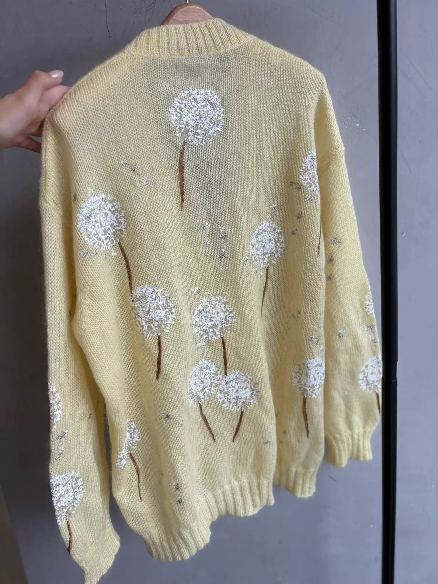 Miu Miu MIU MIU women's yellow 3D dandelion cardigan 36 deadstock Size XS / US 0-2 / IT 36-38 - 4 Thumbnail