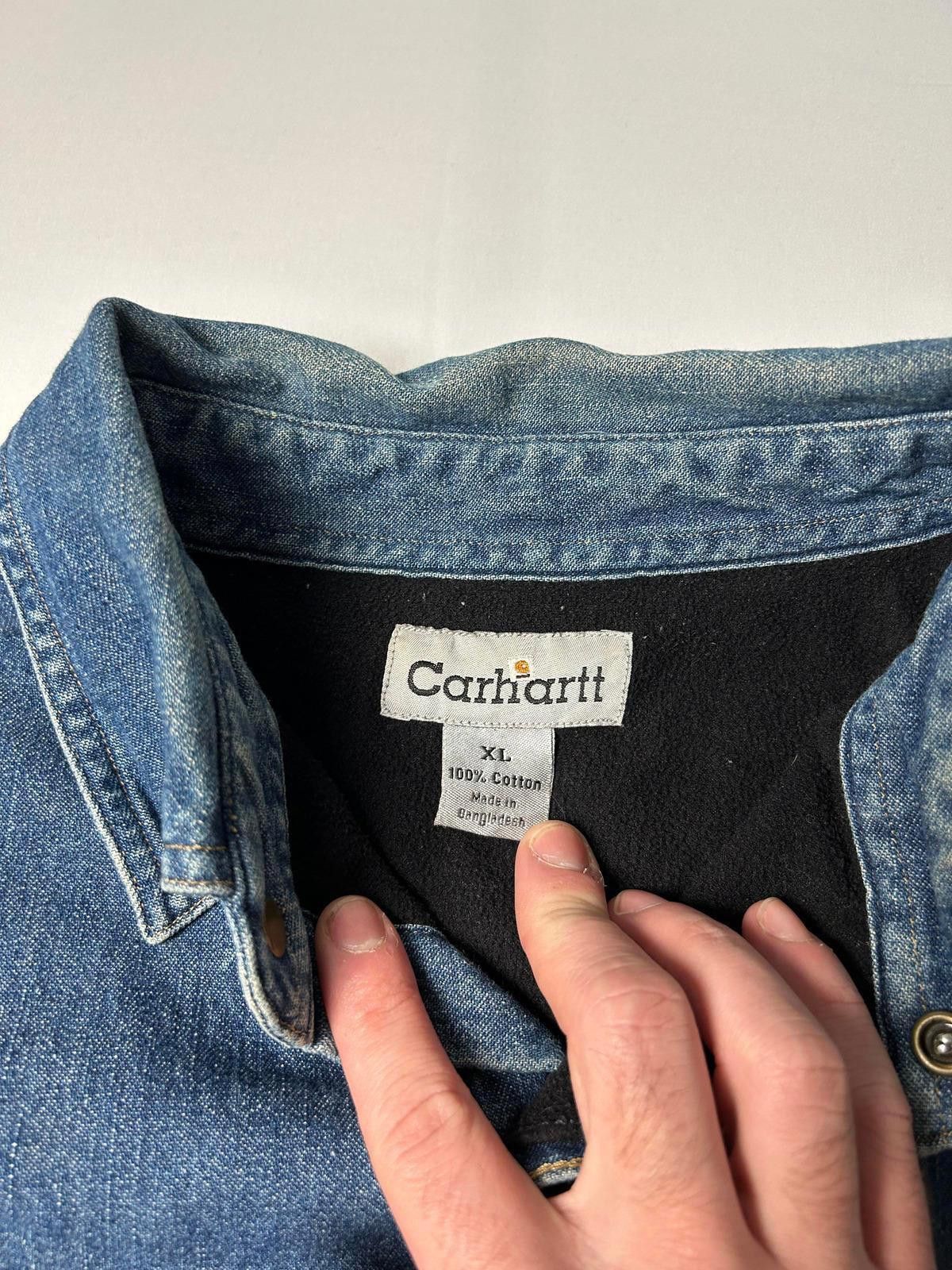 Carhartt Carhartt Denim Fleece Lined Pocket Overshirt Heavyweight Size US XL / EU 56 / 4 - 4 Thumbnail
