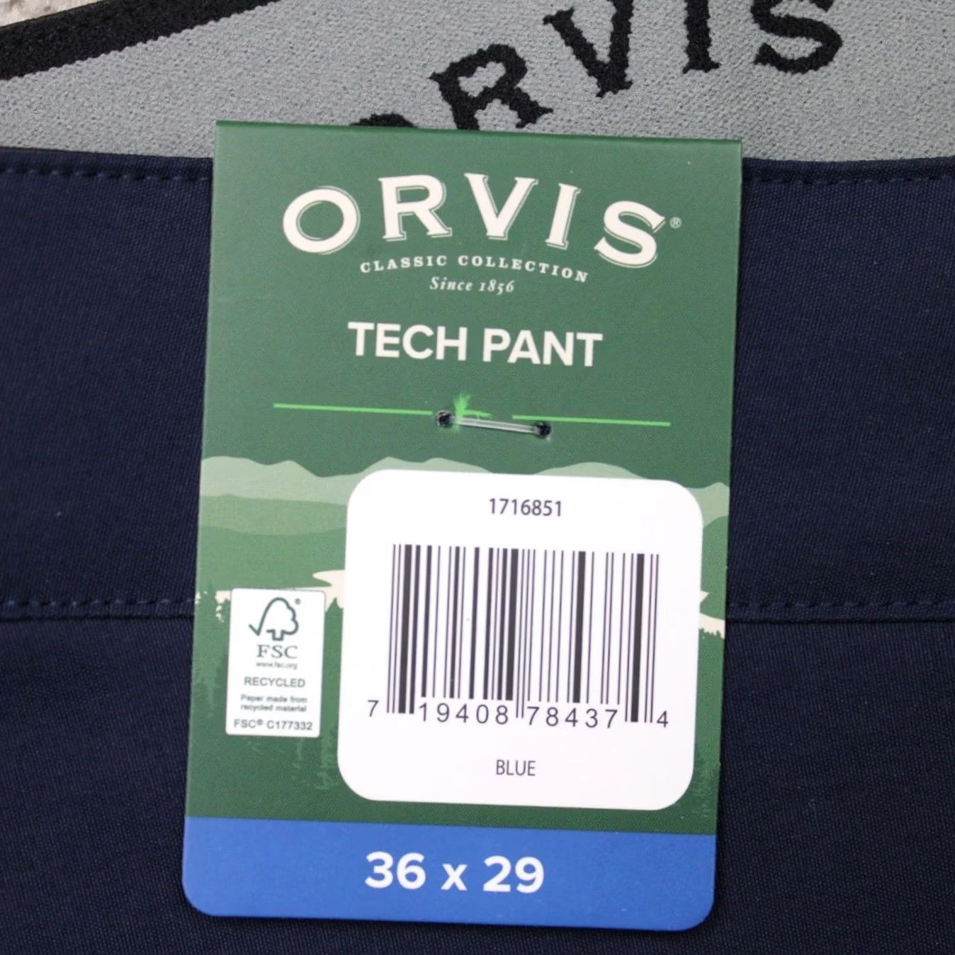 Orvis Orvis Tech Pants Mens 36x29 Blue Water Repellent Cargo Gorpcore Work Stretch Pants Size US 36 / EU 52 - 5 Thumbnail
