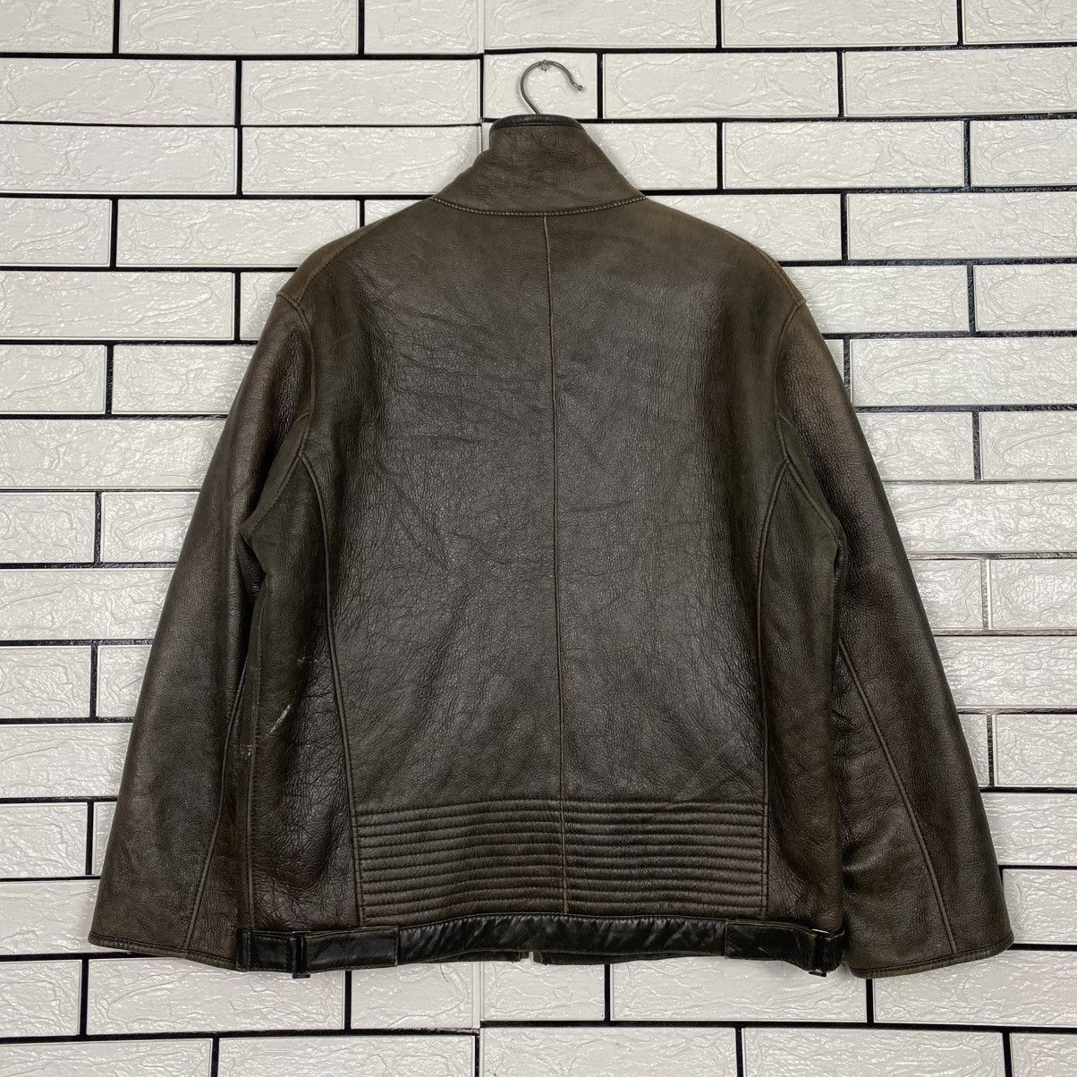 Hugo Boss 🔥VINTAGE LEATHER JACKET HUGO BOSS SHEARLING BLANKET Size US S / EU 44-46 / 1 - 8 Thumbnail