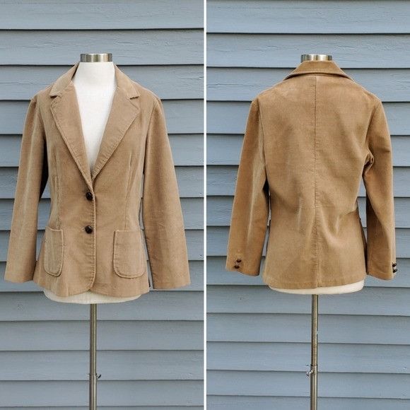 Vintage Vintage 70s Western Boho Tan Corduroy Two Button Blazer Md Size M / US 6-8 / IT 42-44 - 1 Thumbnail