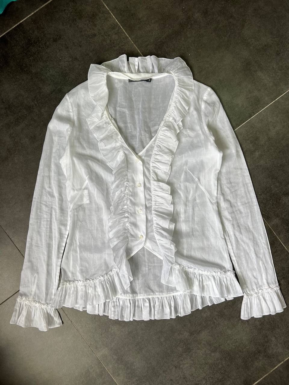 Alexander McQueen Archive SS07 “Lee McQueen Era” Blouse Ruffled shirt Size M / US 6-8 / IT 42-44 - 3 Thumbnail