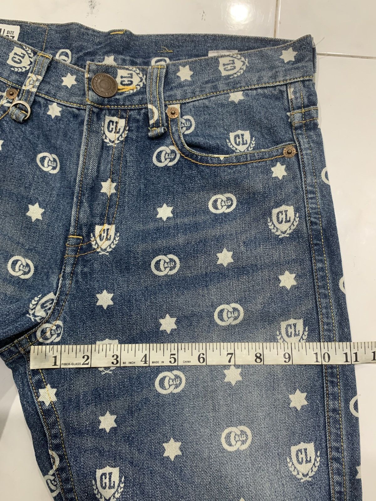 Japanese Brand Co&Lu Multi Logo All Over Print Jeans Size US 31 - 16 Thumbnail