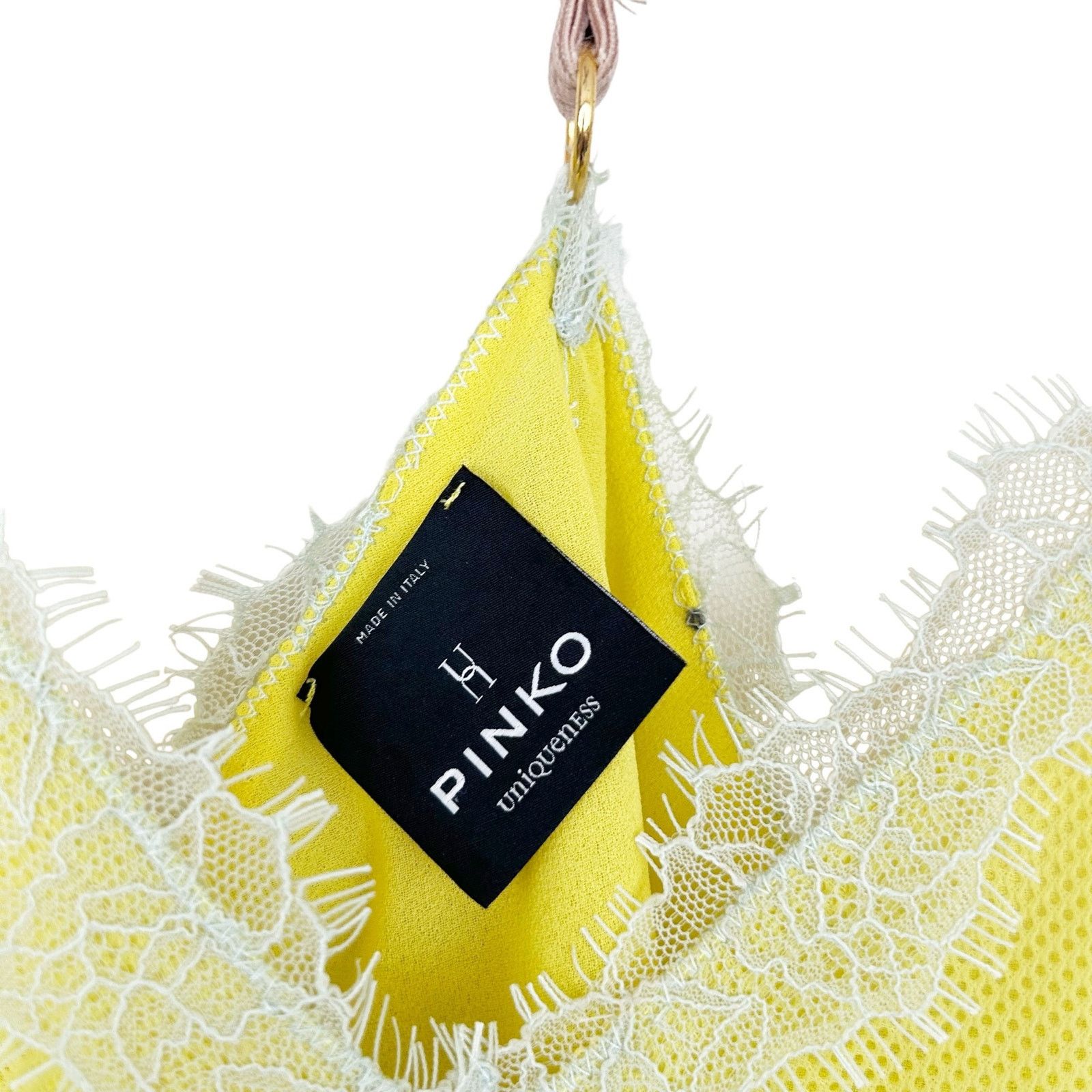 Pinko PINKO Uniqueness Yellow Lace Tank Top Sz M Size M / US 6-8 / IT 42-44 - 2 Thumbnail