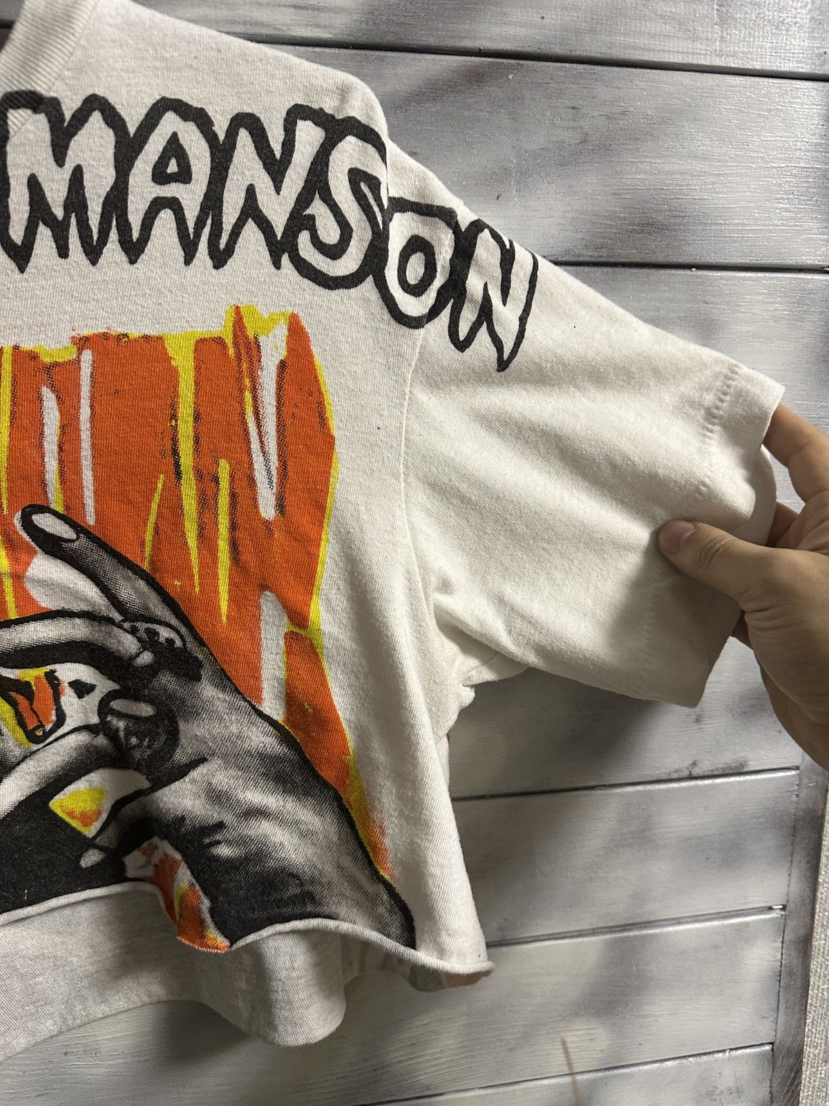 Band Tees Very Rare Vintage Crop Top Marilyn Manson 90’s Crop Too Size ONE SIZE - 6 Thumbnail