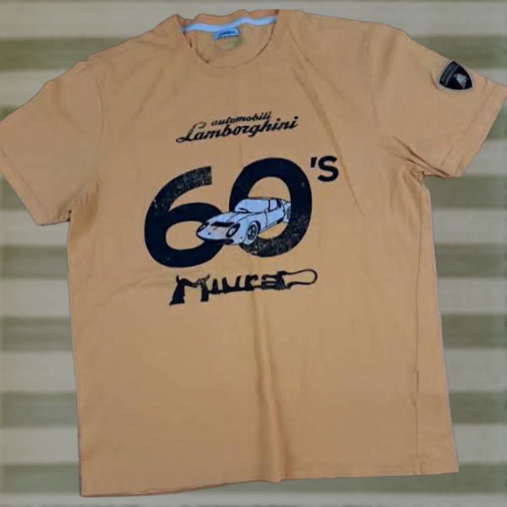 Lamborghini VINTAGE Lamborghini T-Shirt XL Unisex Adults Short Sleeve Yellow 60s Miura 60's Cotton Mens Womens Size US XL / EU 56 / 4 - 1 Thumbnail