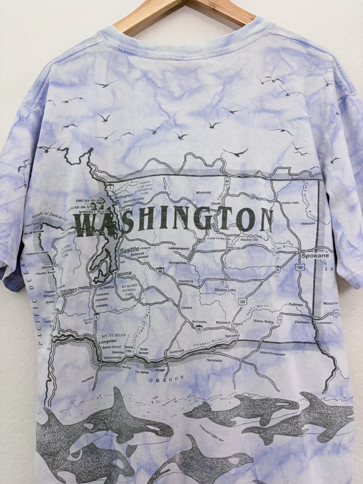 Vintage 90’s Washington State All Over Print Map Vintage Souvenir T Size US XL / EU 56 / 4 - 6 Thumbnail