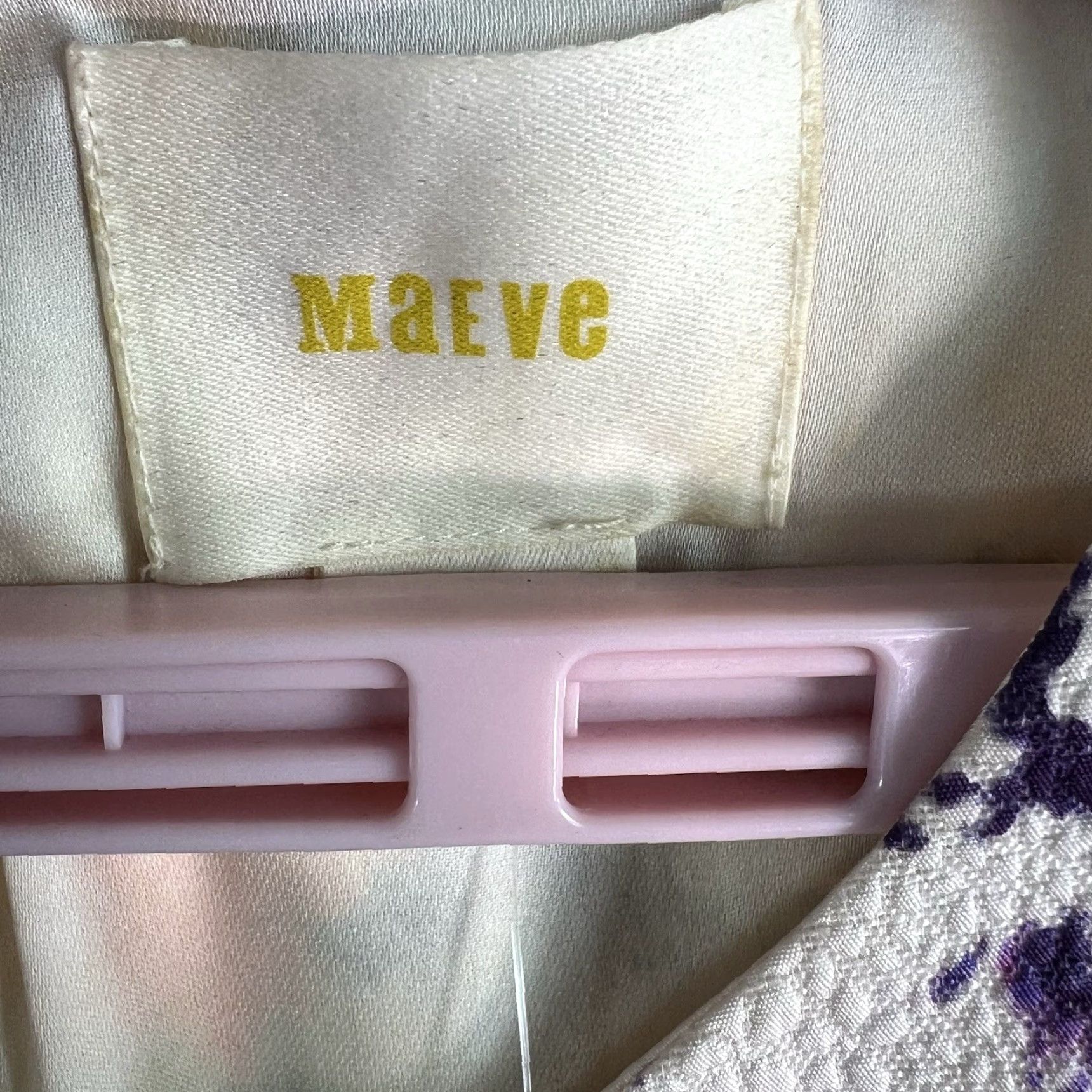 Anthropologie Maeve Anthropology Fit & Flare Dress Women’s Size 0 White/Purple NWT Size XS / US 0-2 / IT 36-38 - 7 Thumbnail