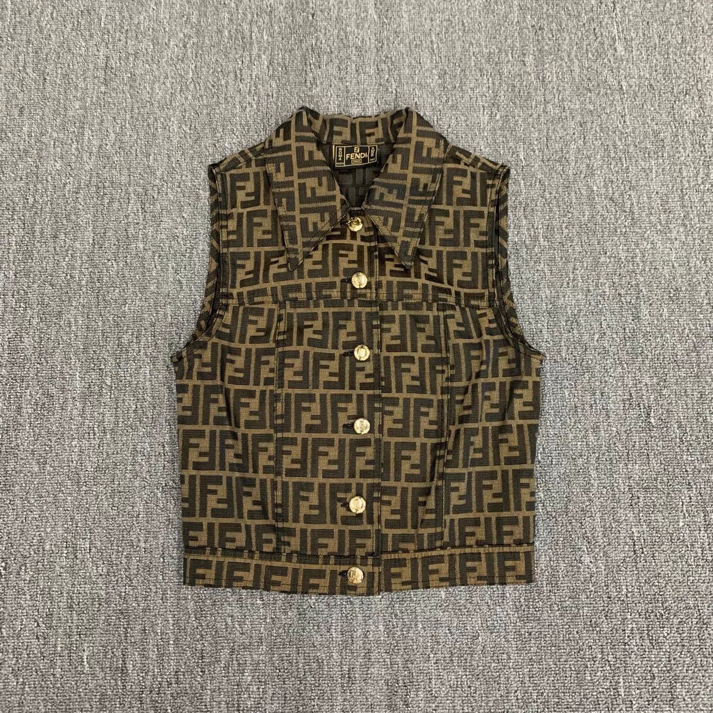 Fendi Fendi Brown FF Monogram Shirt Vest 32 9/10 Size XXS / US 00 / IT 34 - 1 Thumbnail