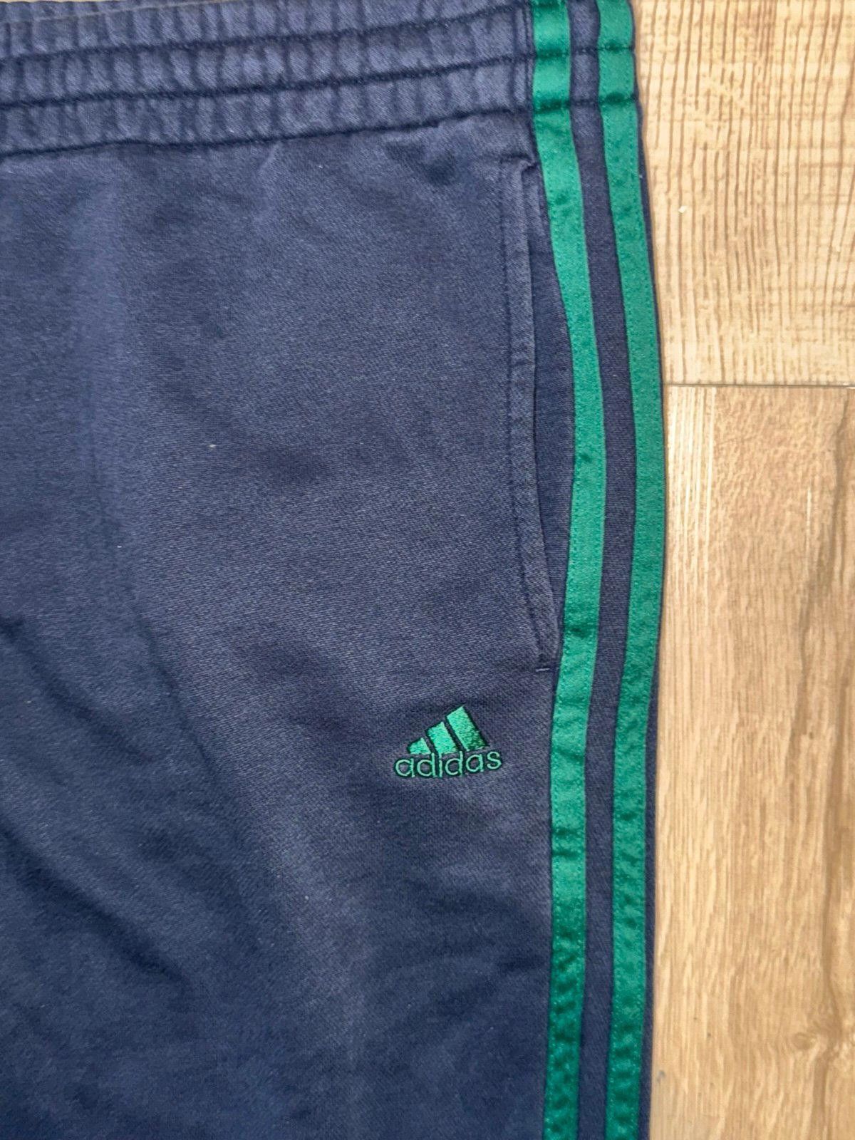 Adidas Adidas Navy Blue/Green Striped Cotton Sweatpants Mens MD Size US 32 / EU 48 - 2 Thumbnail