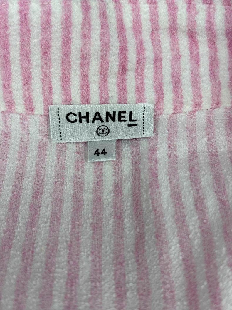 Chanel Chanel Pink and white colour block vertical striped pleate Size M / US 6-8 / IT 42-44 - 4 Thumbnail