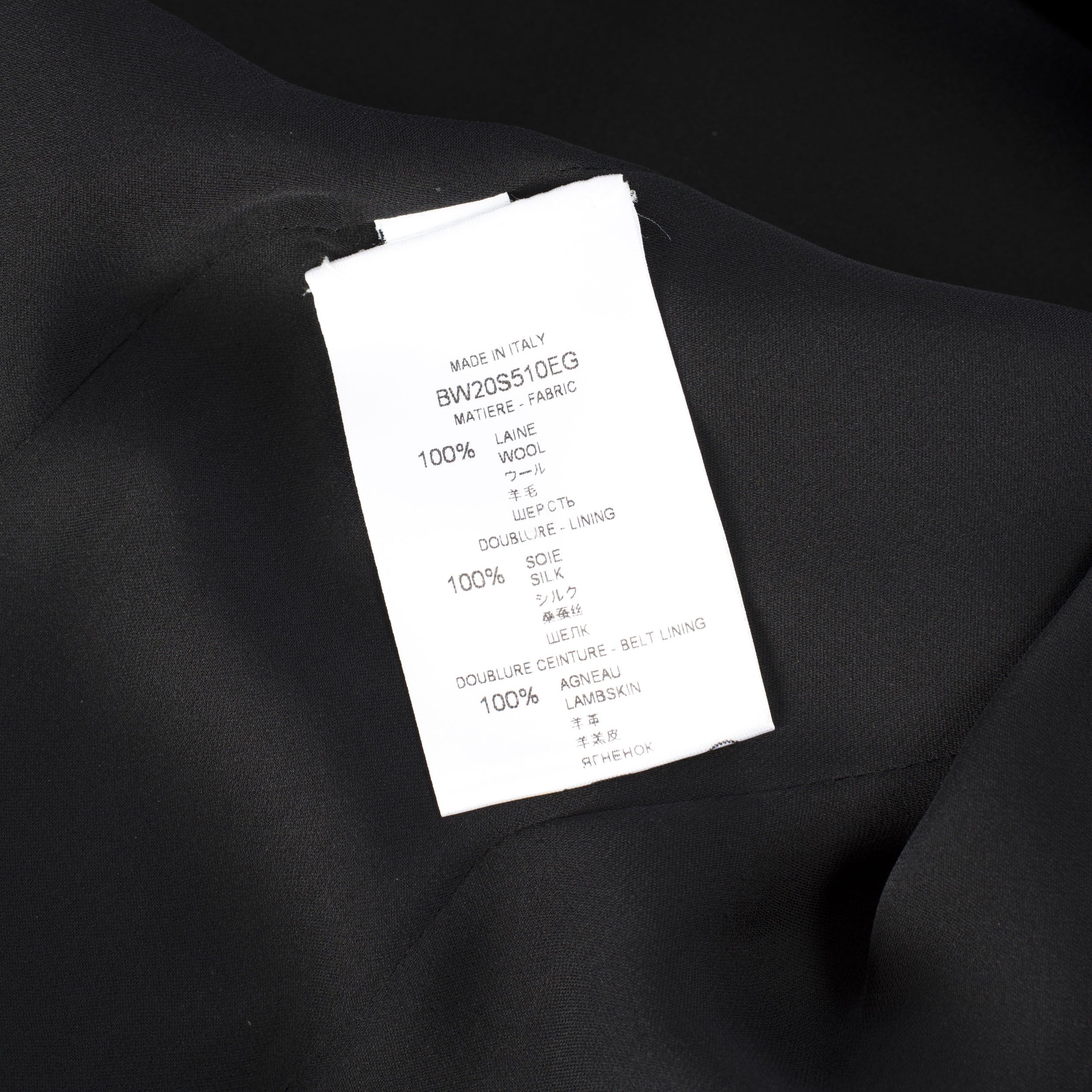 Givenchy Black Crepe Wool Mini Dress - Padded Shoulders, Belt Size M / US 6-8 / IT 42-44 - 11 Thumbnail