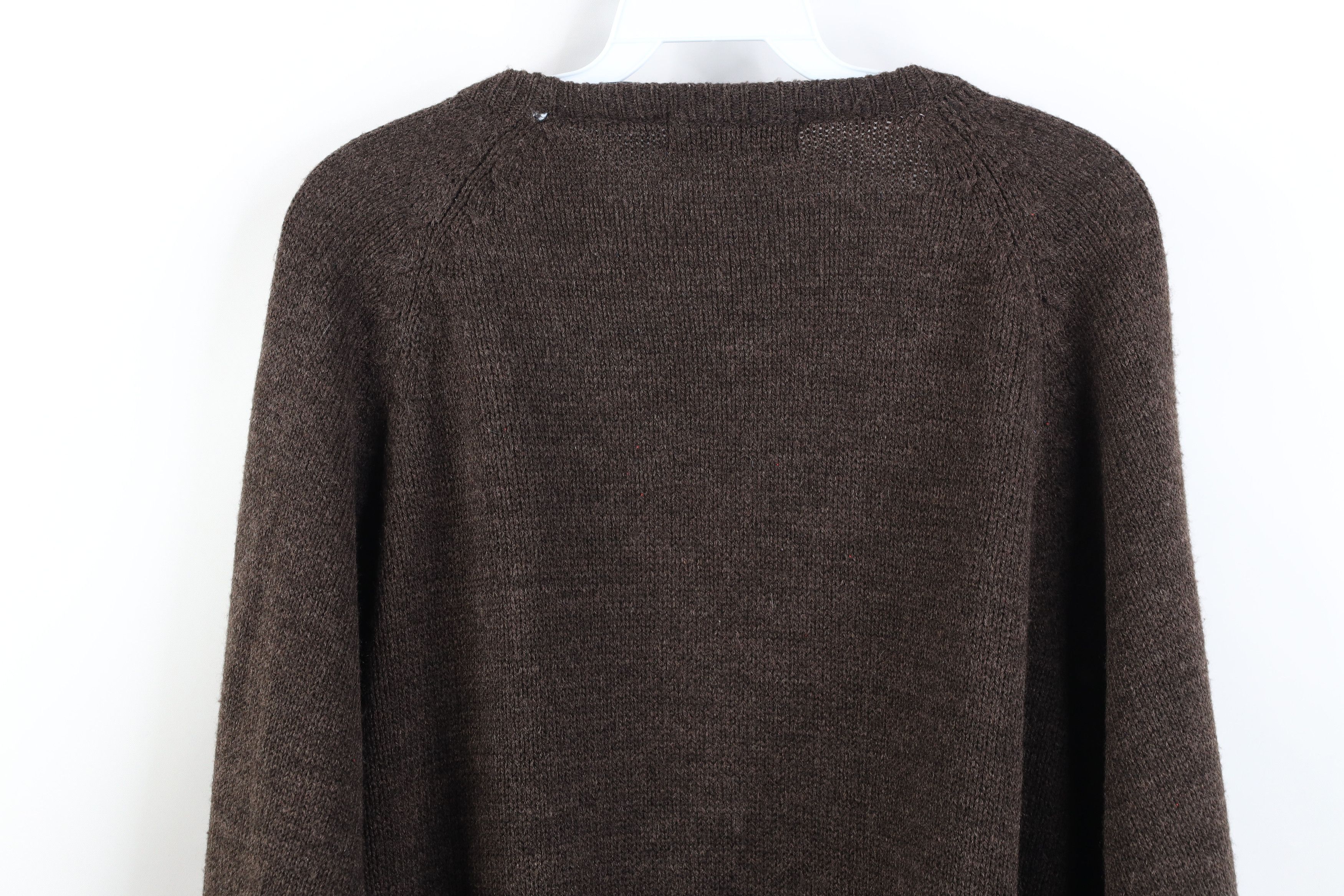Vintage Vintage 90s Streetwear Cable Knit Cardigan Sweater Brown Size US L / EU 52-54 / 3 - 12 Thumbnail