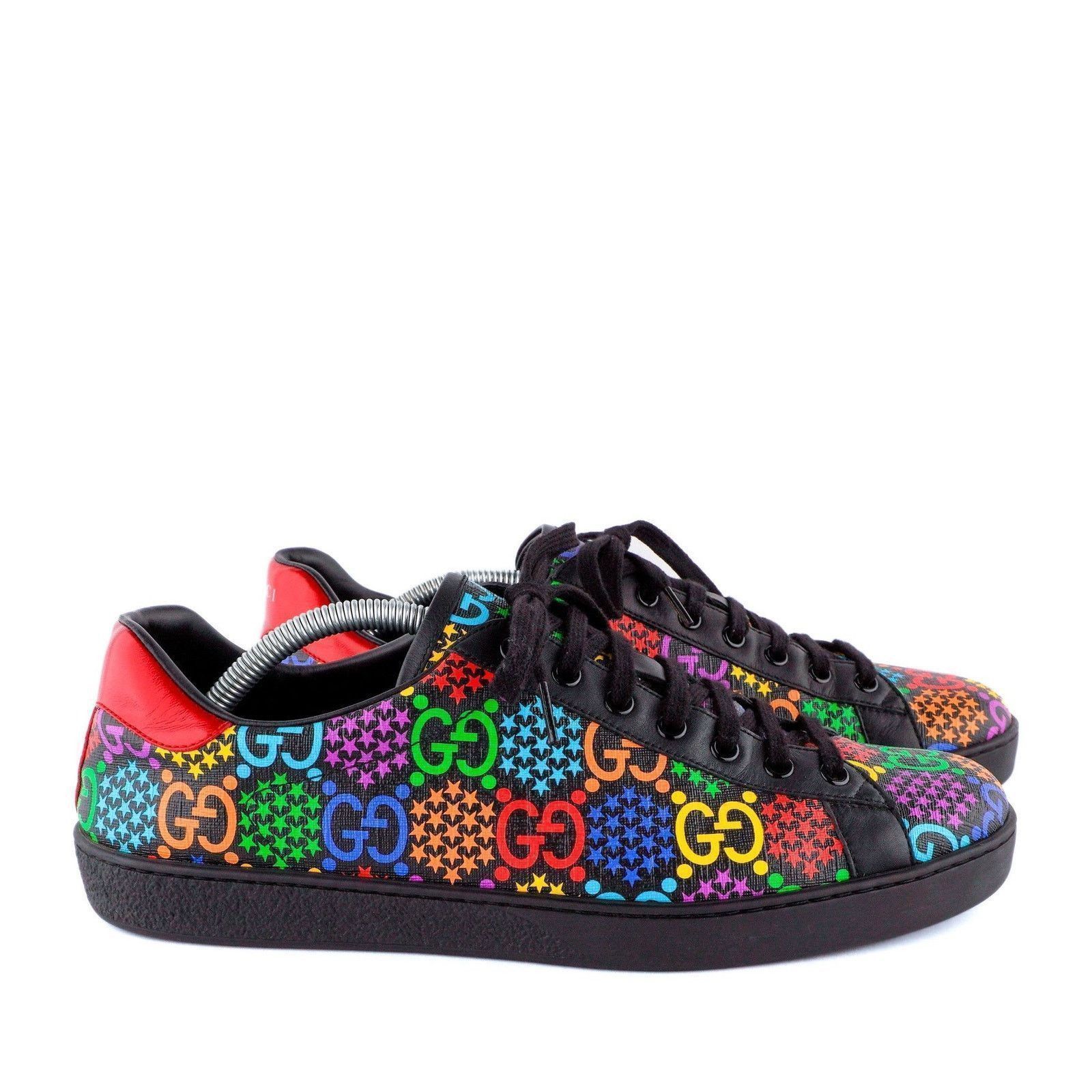 Gucci Gucci Ace Psychedelic GG Monogram Logo Leather Sneakers Size US 10.5 / EU 43-44 - 3 Thumbnail