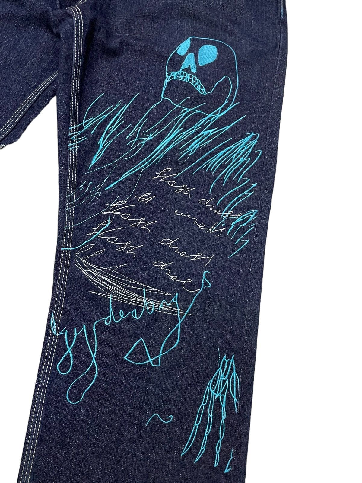 Japanese Brand Artful Dodger Jesse Pinkman Embroidered Poems Baggy Jeans Size US 34 / EU 50 - 16 Thumbnail