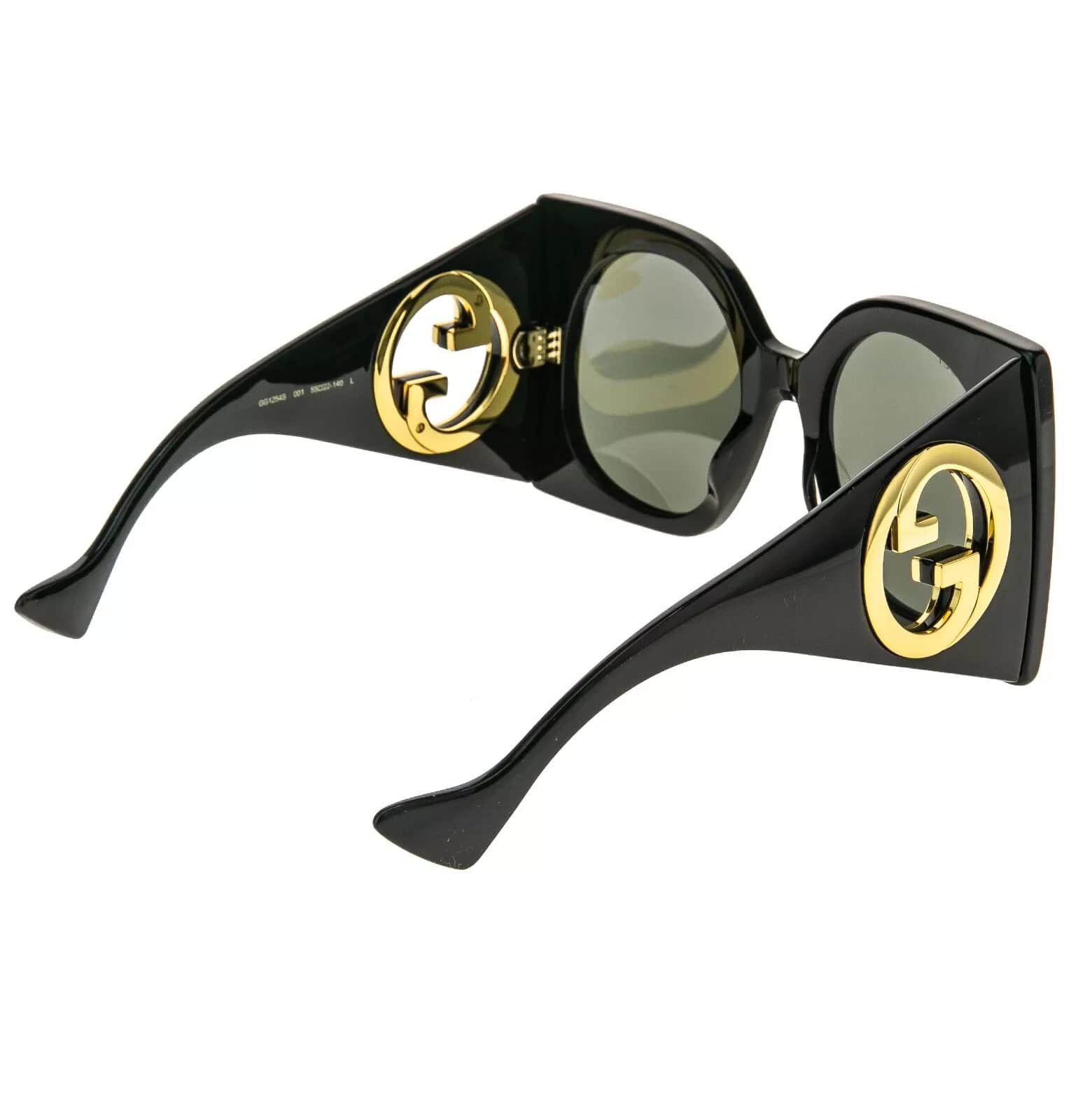 Gucci GUCCI 1254 Black Gold Logo Gg1254S Oversized Mask Flat 001 Size ONE SIZE - 4 Thumbnail