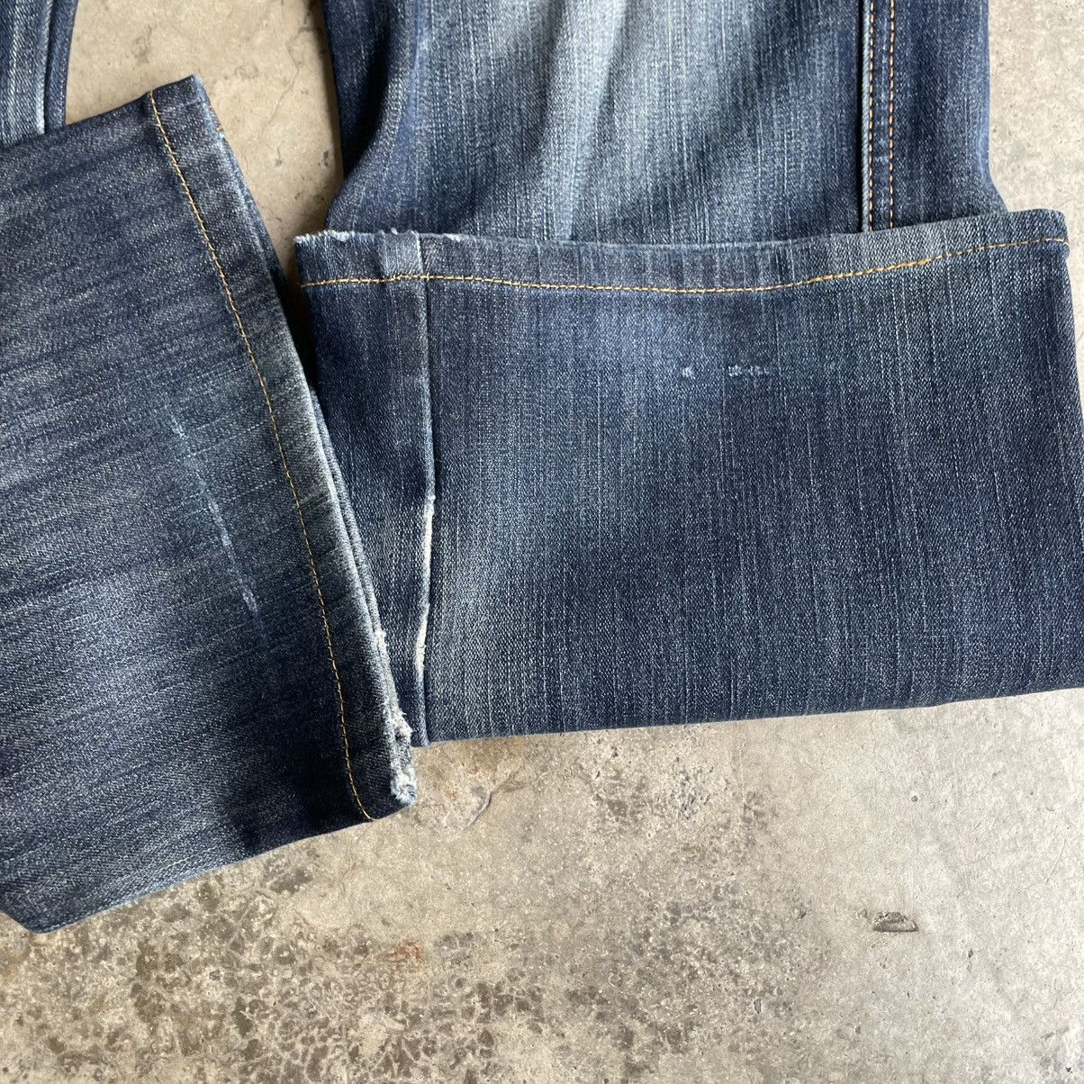 Edwin 🔥Vintage Edwin E503 Blue Trip Ripped Distress Denim Jeans Size US 33 - 9 Thumbnail