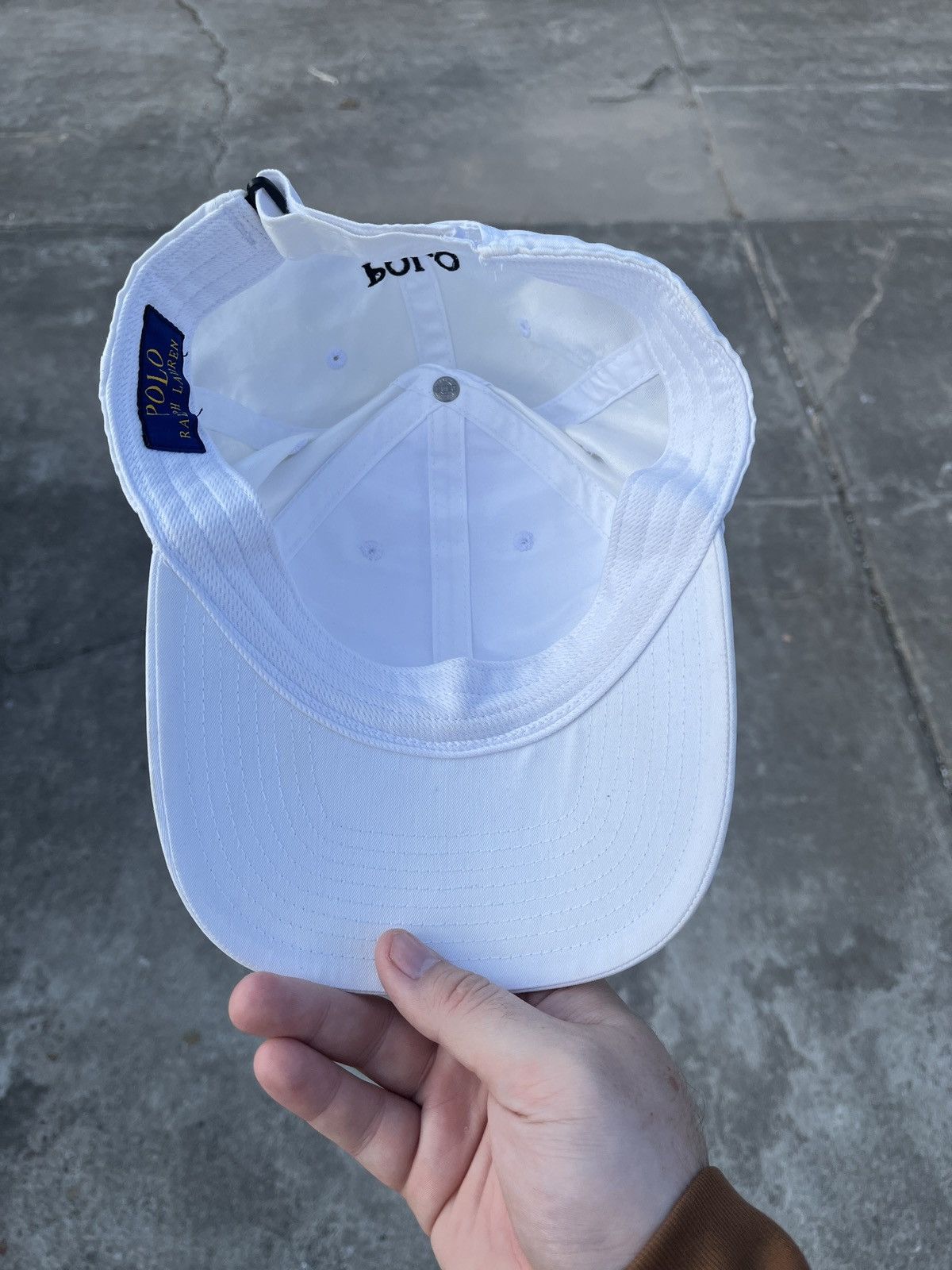 Polo Ralph Lauren Vintage White Polo Ralph Lauren Promo Strap-back Hat Size ONE SIZE - 2 Thumbnail