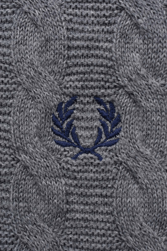 Fred Perry Fred Perry Cable Knit Polo Shirt Grey Short Sleeve M Size US M / EU 48-50 / 2 - 2 Thumbnail