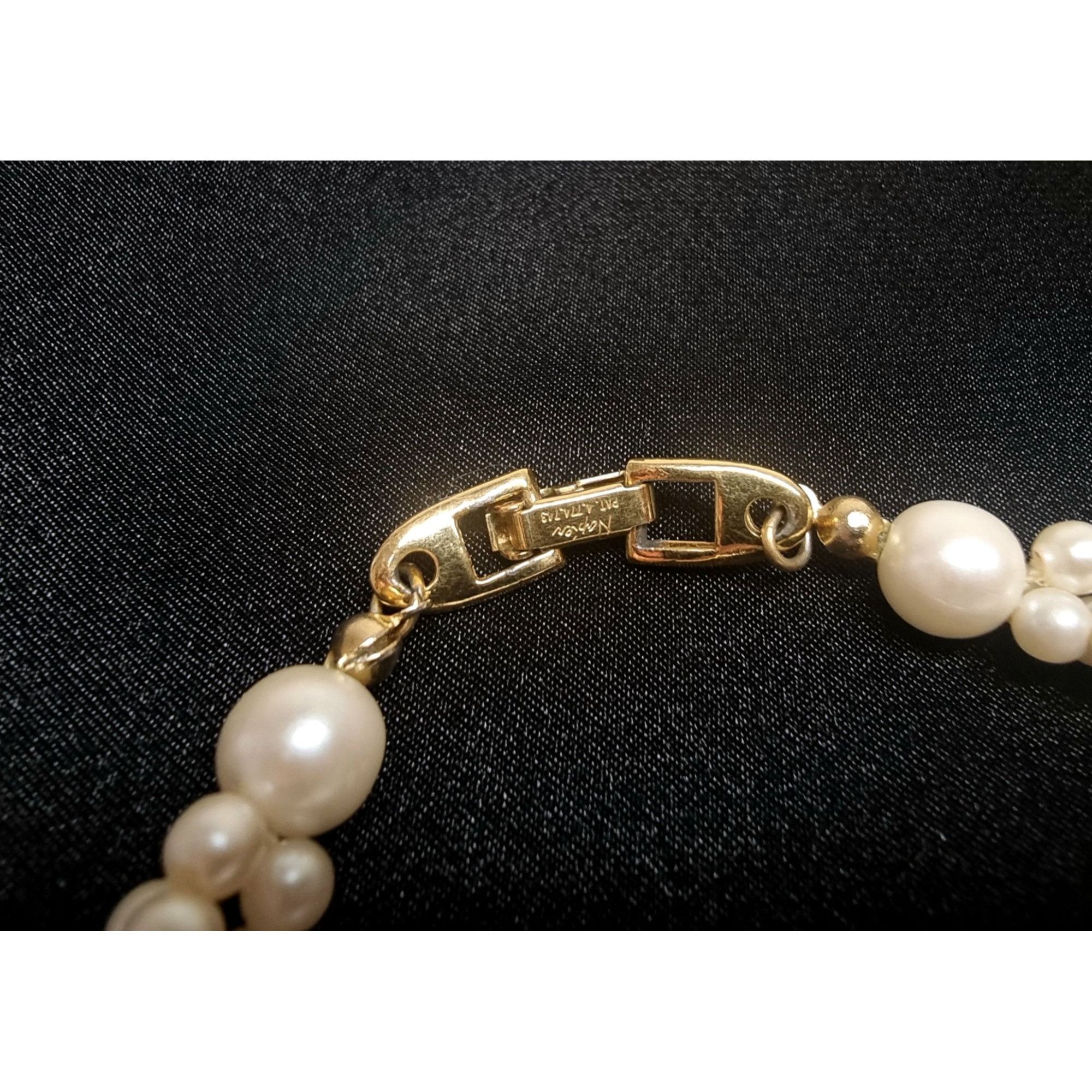 Vintage Vintage Napier Double-Strand Faux Pearl & Gold-Tone Beaded N Size ONE SIZE - 6 Thumbnail