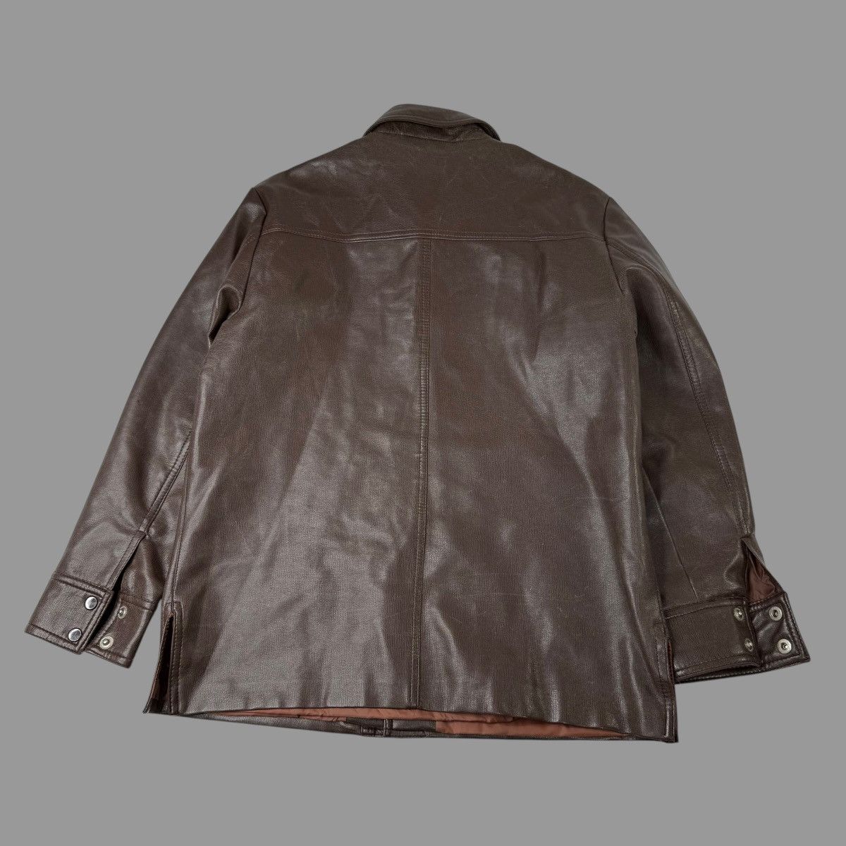 Vintage Vintage 1970s brown leather trucker jacket Size US M / EU 48-50 / 2 - 4 Thumbnail