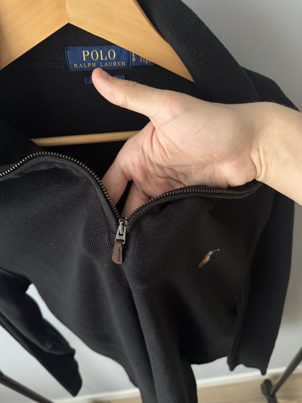 Polo Ralph Lauren Polo Ralph Lauren Vintage 1/3 Zip Sweater Knitwear Black L Size US L / EU 52-54 / 3 - 5 Thumbnail