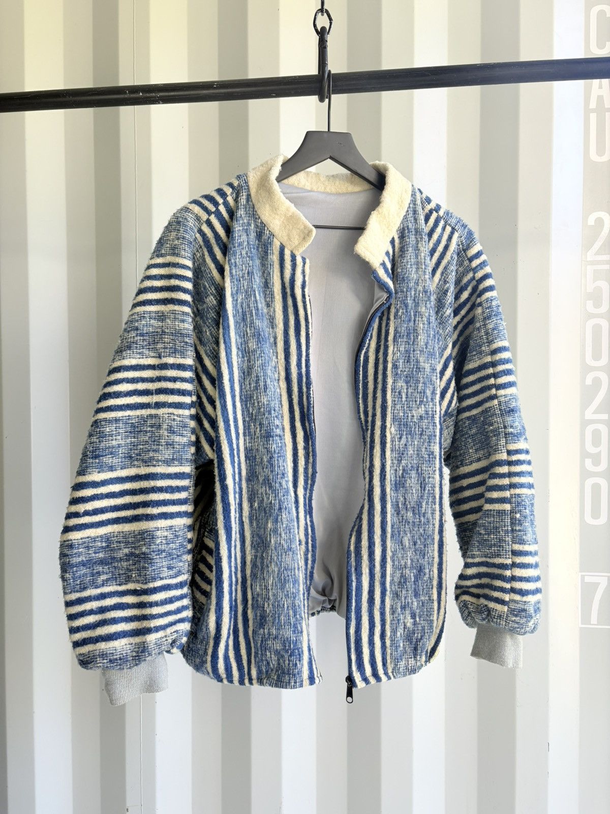 Vintage Wool Striped Zip Jacket Size US XL / EU 56 / 4 - 1 Thumbnail