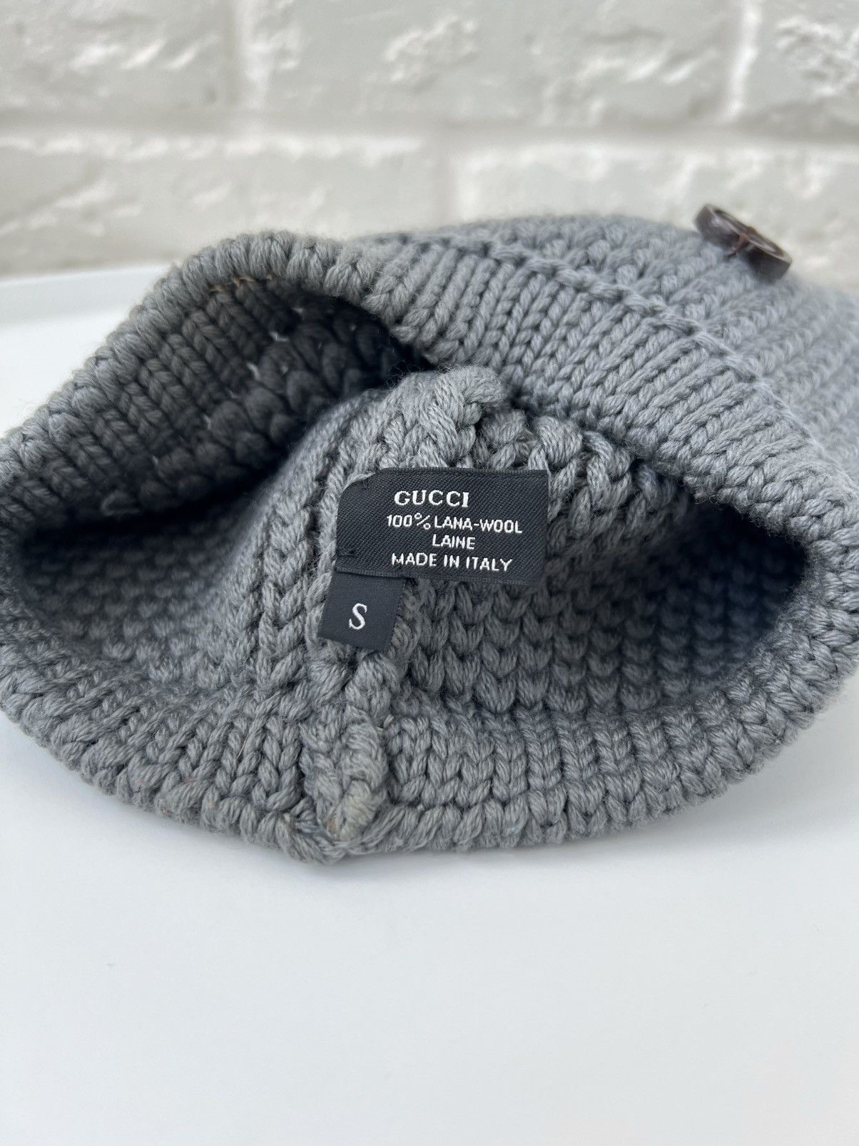 Gucci Gucci GG Logo Gray Wool Knit Beanie Hat S Size Size ONE SIZE - 4 Thumbnail