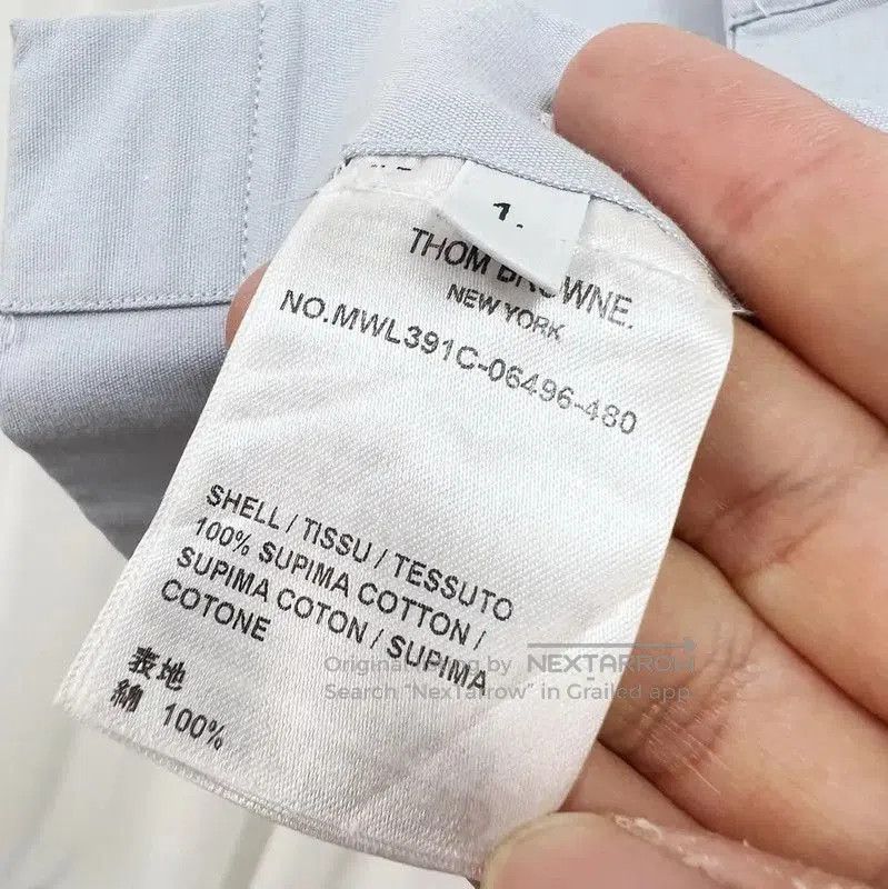 Thom Browne Thom Browne Light Blue Logo Long Sleeve Shirt . Size US S / EU 44-46 / 1 - 6 Thumbnail