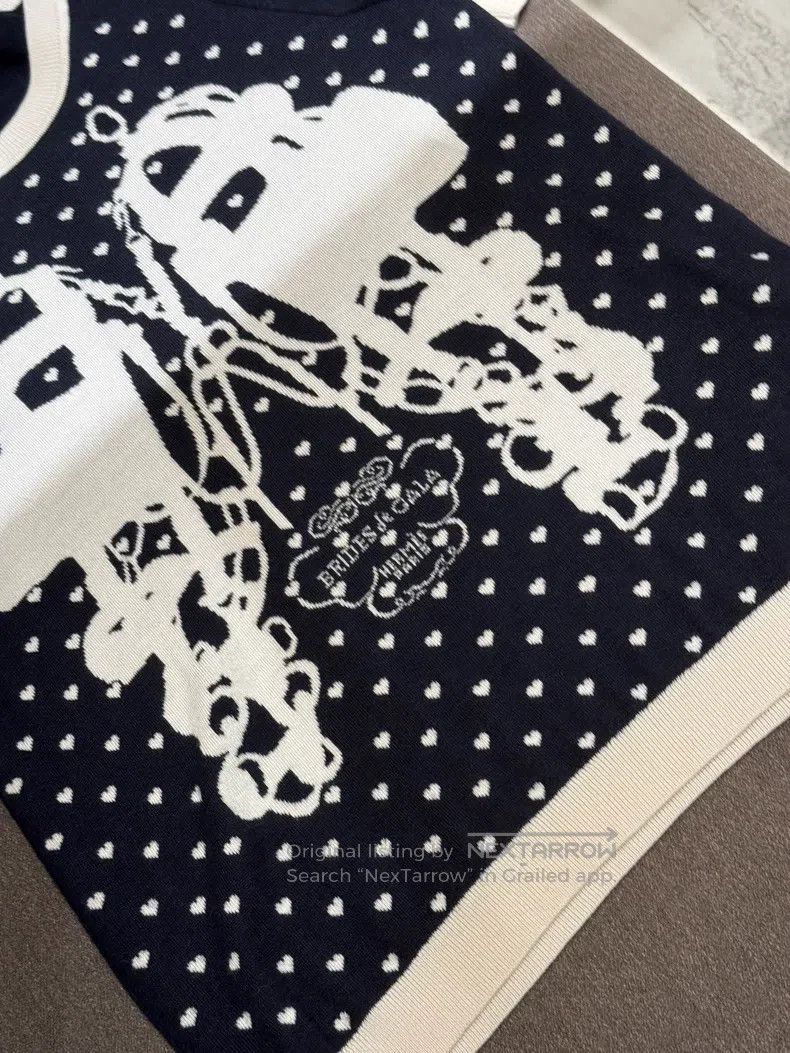 Hermes Hermes Black and White Color-blocked Knitted Short Sleeve Size XS / US 0-2 / IT 36-38 - 3 Thumbnail