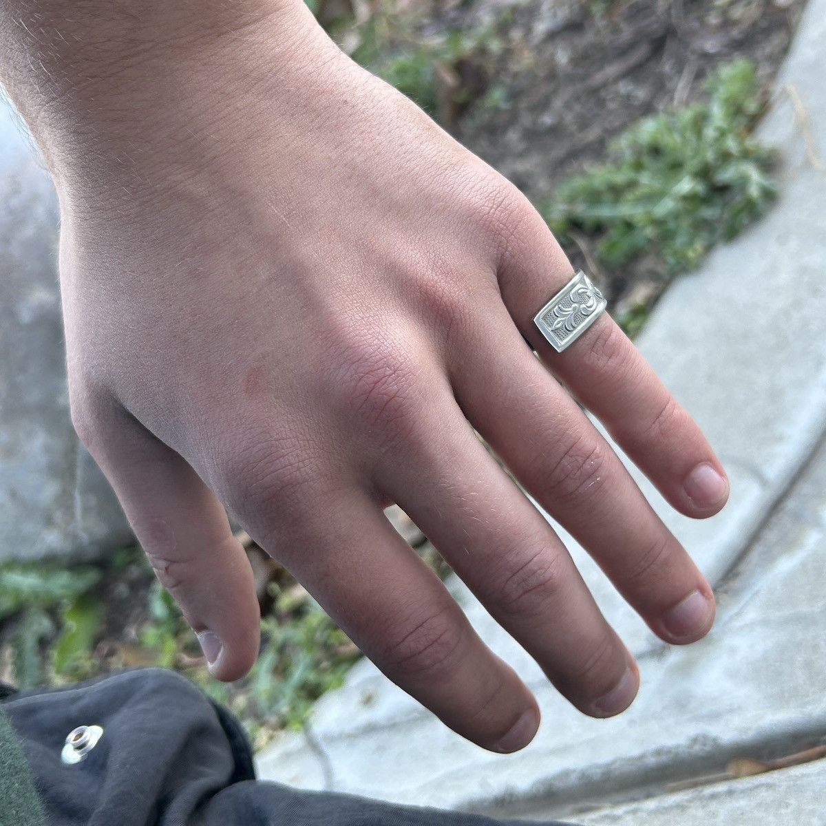 Vintage Drop Edge 1/1 Silver Ring Size ONE SIZE - 5 Thumbnail