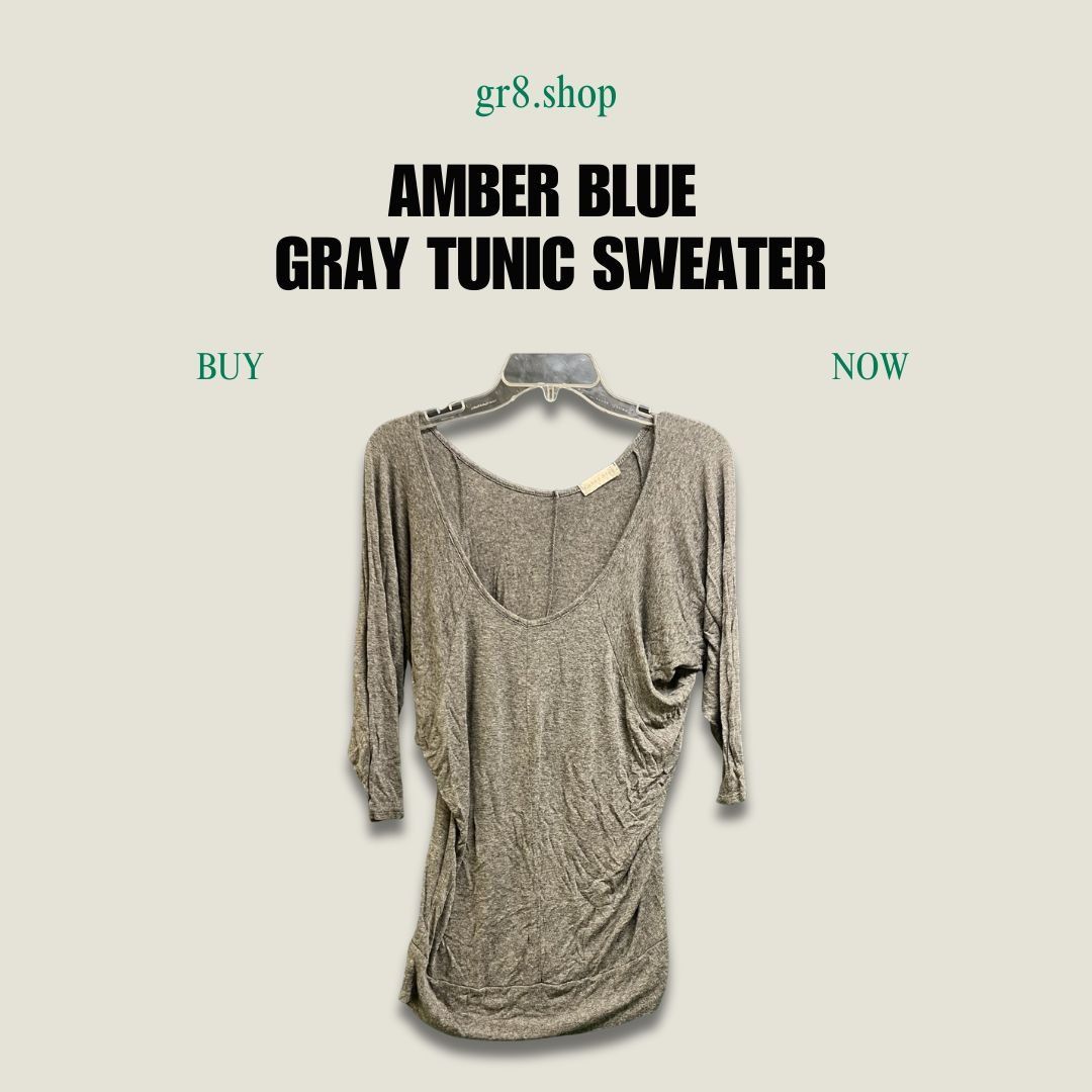 Other AMBER BLUE Gray Tunic Sweater 3/4 Sleeve Lightweight Rayon B Size M / US 6-8 / IT 42-44 - 1 Thumbnail