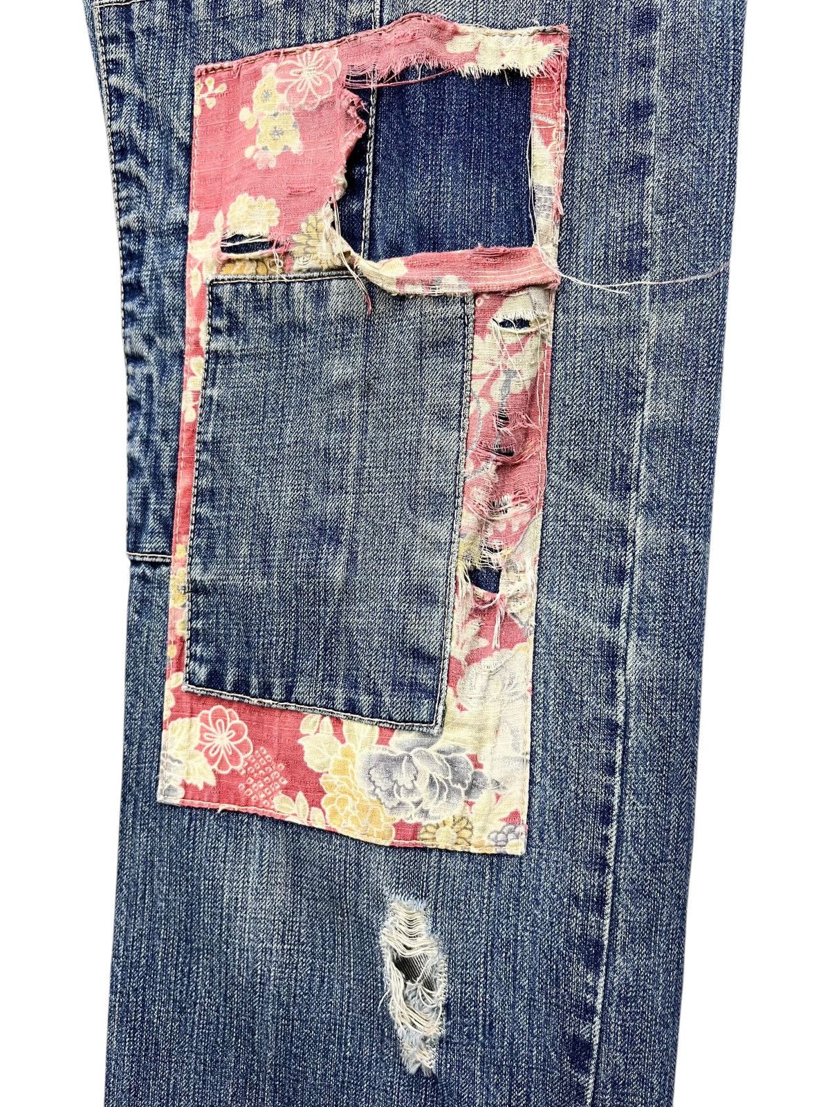 Takeo Kikuchi 🔥Vintage TAKEO KIKUCHI Distressed Ripped Patchwork Mudmax Size US 33 - 6 Thumbnail