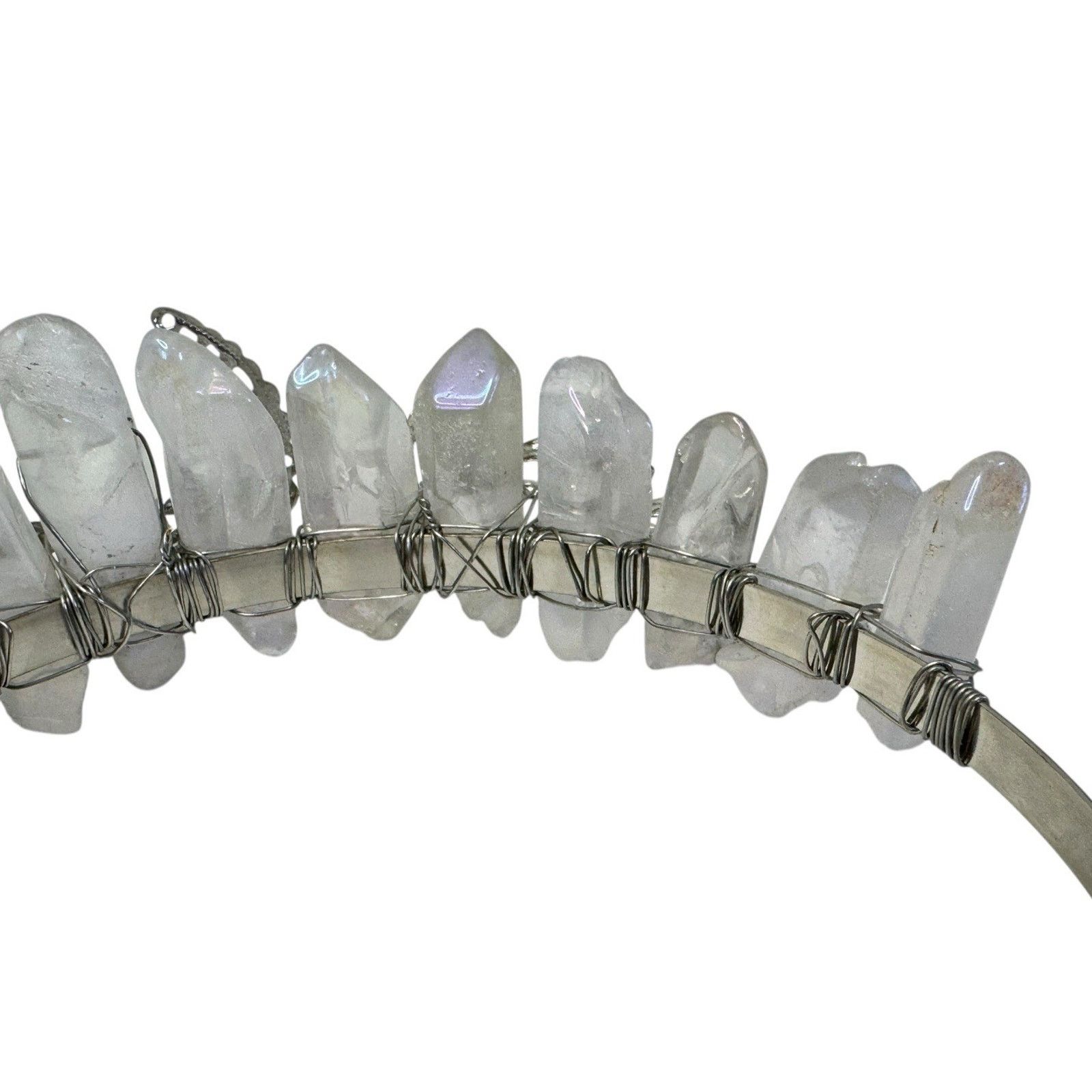 Other Aura Natural Raw Quartz Angel Crystal Goddess Tiara Crown Size ONE SIZE - 12 Thumbnail