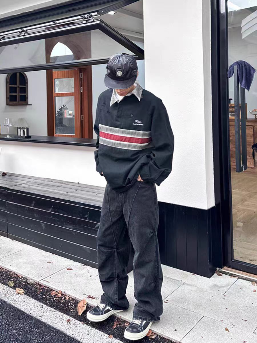 Designer × Jean × Vintage Street Hip Hop Raw Edge Design Micro Flare Jeans Size US 34 / EU 50 - 5 Thumbnail