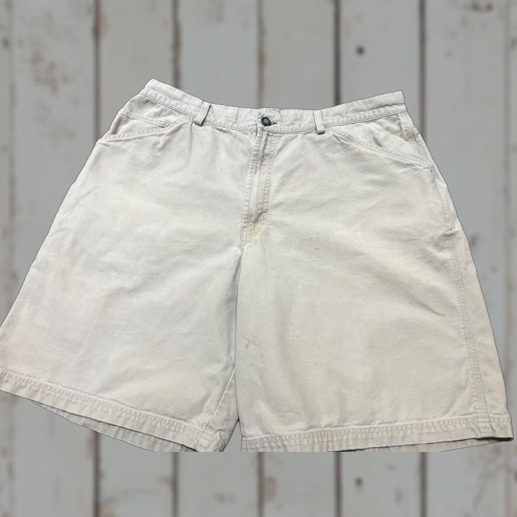 Patagonia Patagonia Khaki Beige Hiking Cotton Chino Shorts Mens Size 40 Regular Chinos Casual Zip Solid Beige Cotton 57130 Department Men Inseam 9 in Size 40 Size US 33 - 1 Thumbnail
