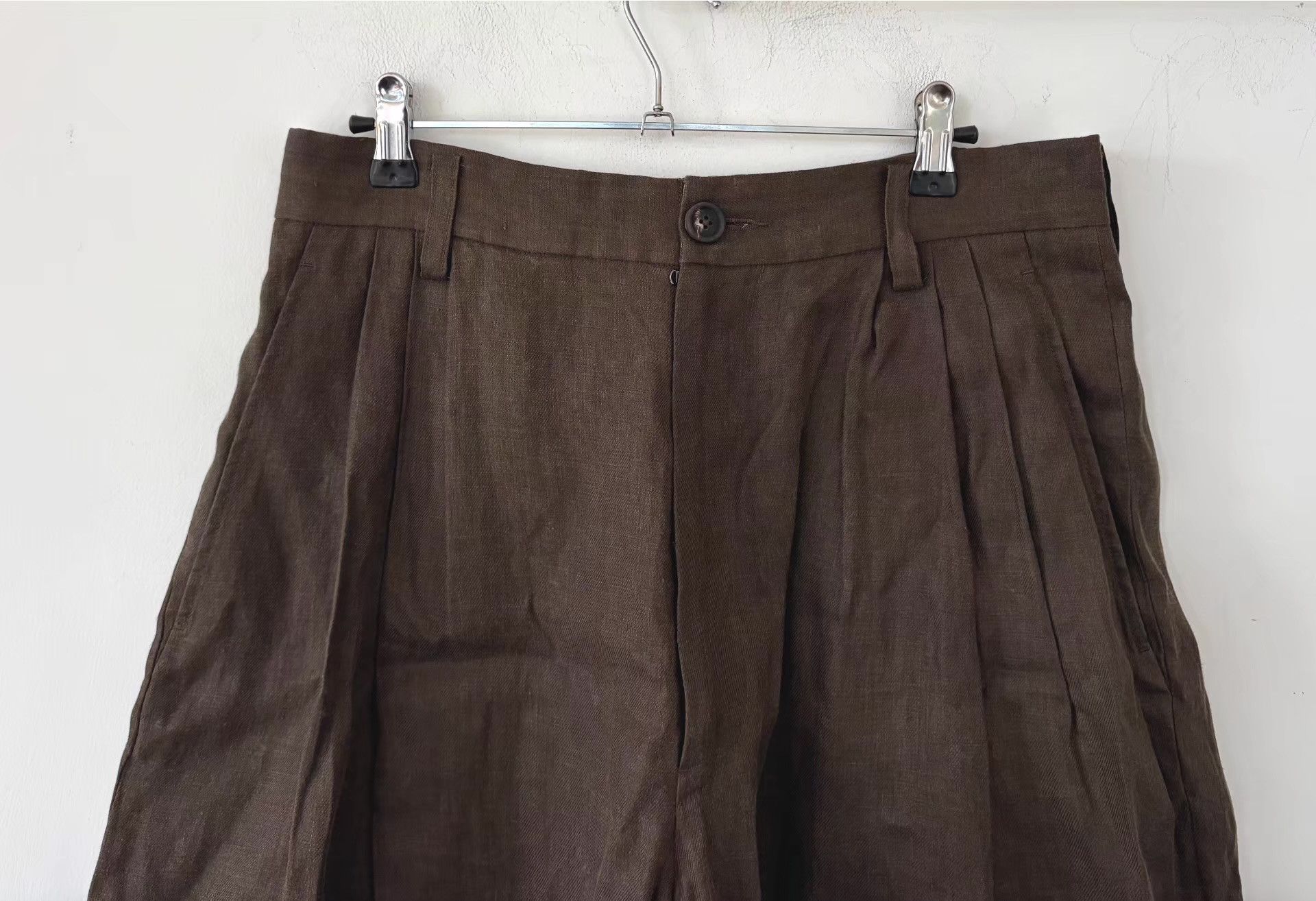 Ziggy Chen Ziggy Chen 25 Early Autumn Men's Coffee Wide-leg Pants Ｑ21 Size US 34 / EU 50 - 6 Thumbnail