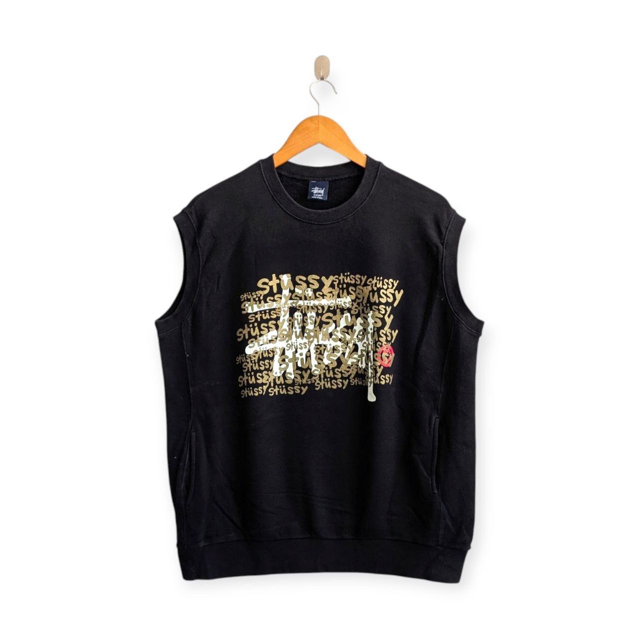 Stussy vintage STUSSY big logo spell out sleeveless sweatshirts Size US L / EU 52-54 / 3 - 1 Thumbnail