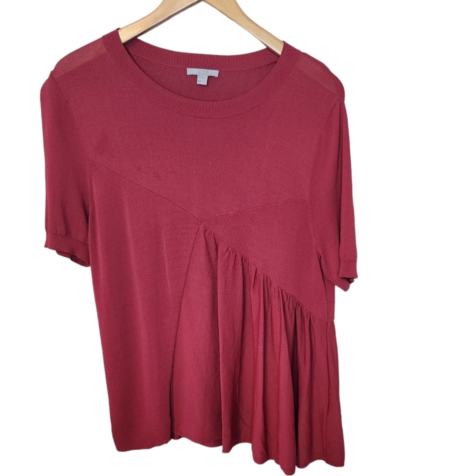 Cos COS Asymmetrical Knit Viscose Berry Top Medium Size M / US 6-8 / IT 42-44 - 6 Thumbnail