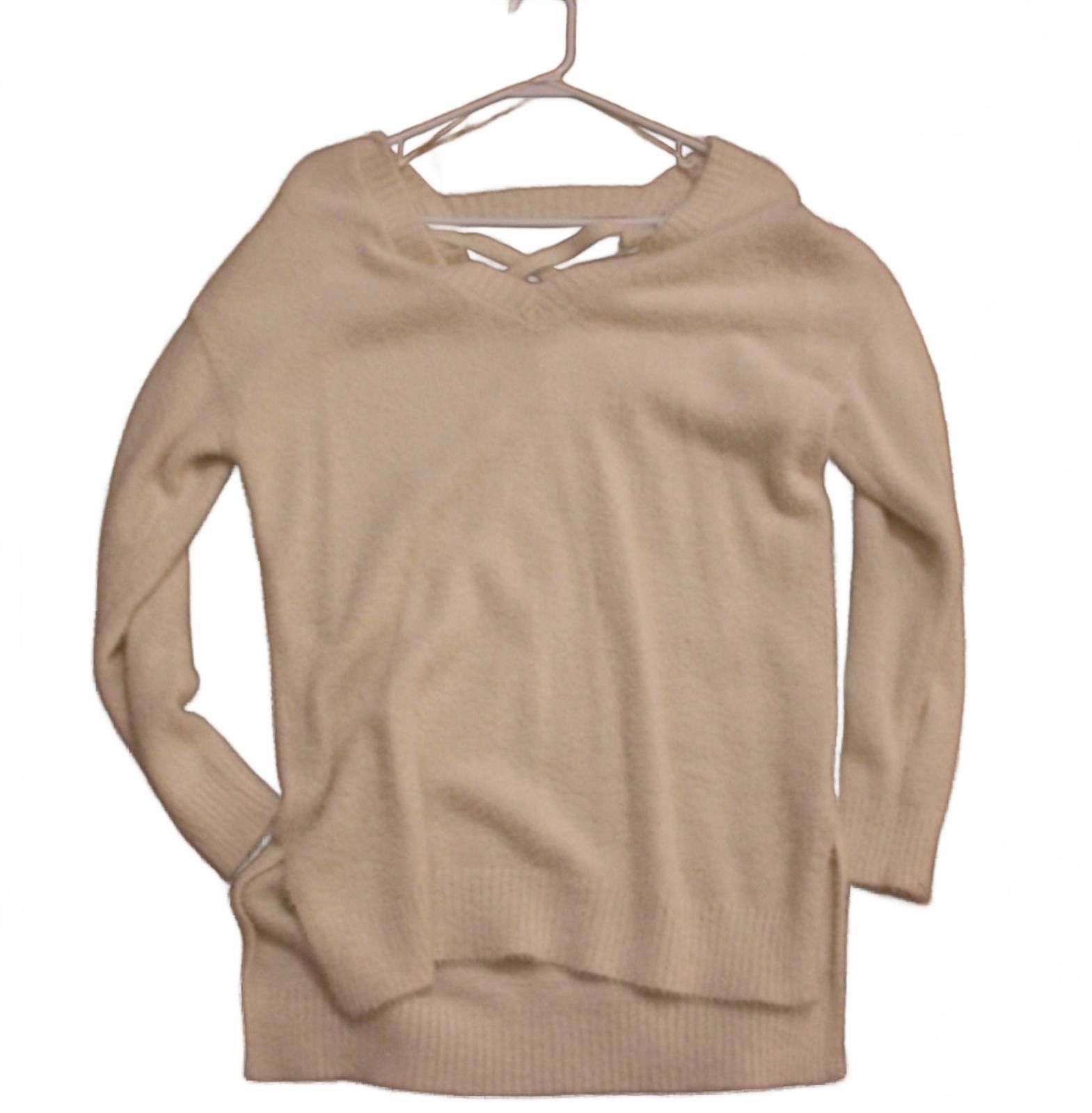 Other NWOT Pink Rose Beige V-Neck Sweater w Crisscross Back Small Size S / US 4 / IT 40 - 3 Thumbnail