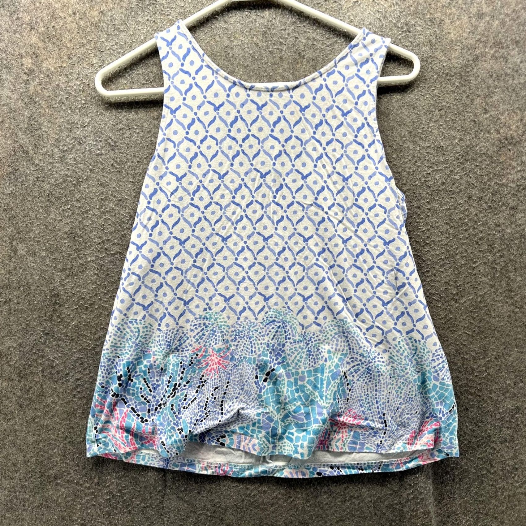 Lilly Pulitzer Lilly Pulitzer Tank Top Womens Small Multicolor Geometric Crisscross Back Sleeveless Scoop Neck Beach Size S / US 4 / IT 40 - 2 Thumbnail