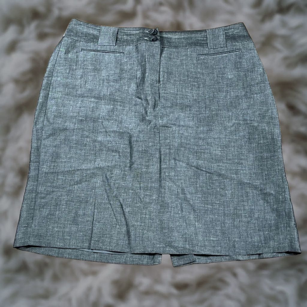 Ann Taylor Loft Ann Taylor Linen Blend Knee Length Skirt Womens Size 6 Gray Pencils Size 28" / US 6 / IT 42 - 1 Thumbnail
