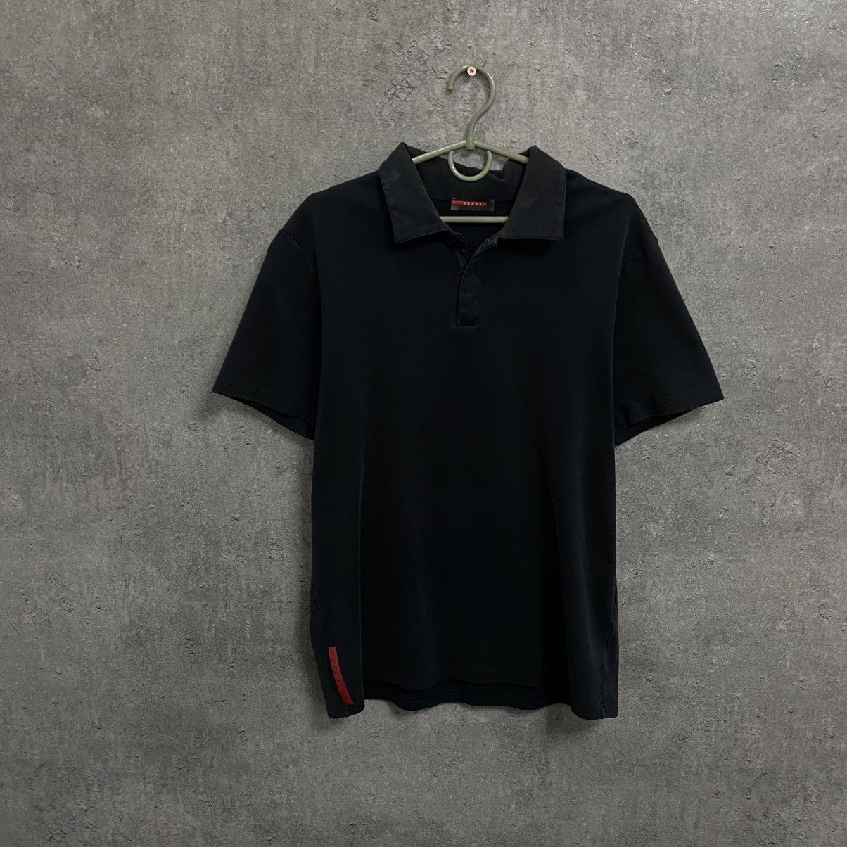Prada Prada Polo T-Shirt Vintage Red Tab Logo Size US L / EU 52-54 / 3 - 1 Thumbnail