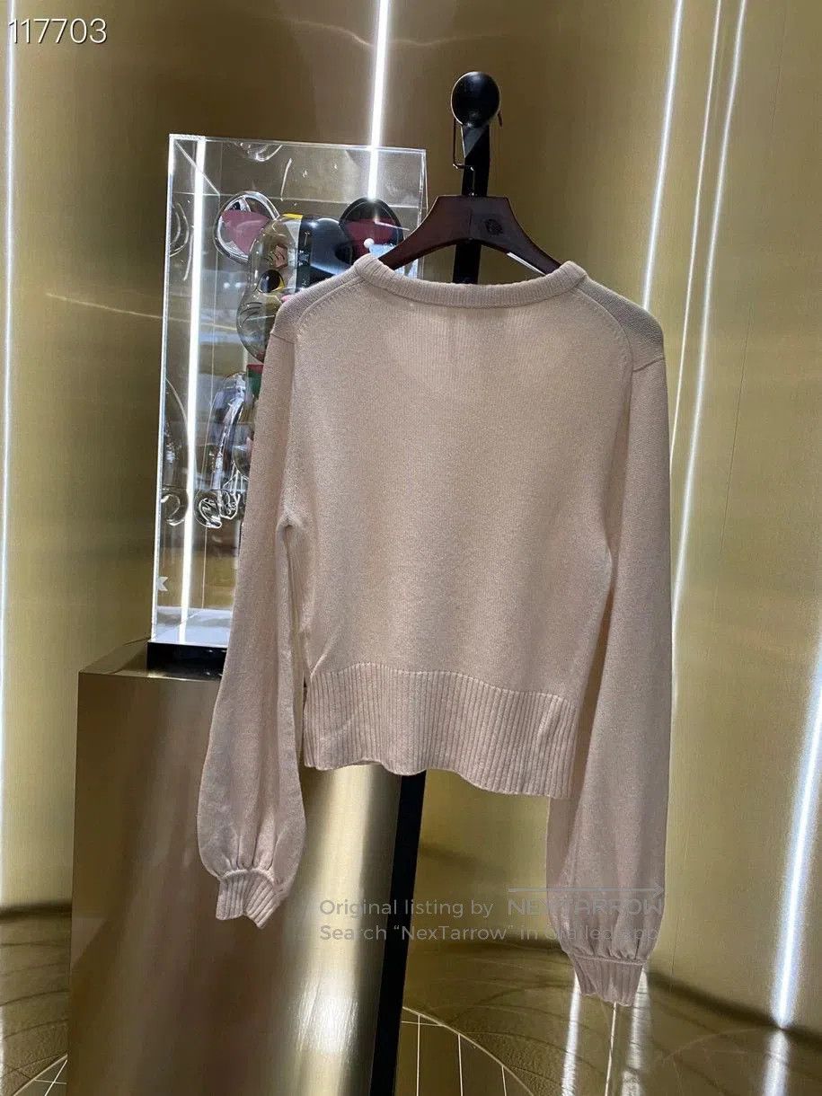 Chloe Chloe Nude Pink Cashmere Lantern Sleeve Sweater. Size M / US 6-8 / IT 42-44 - 2 Thumbnail